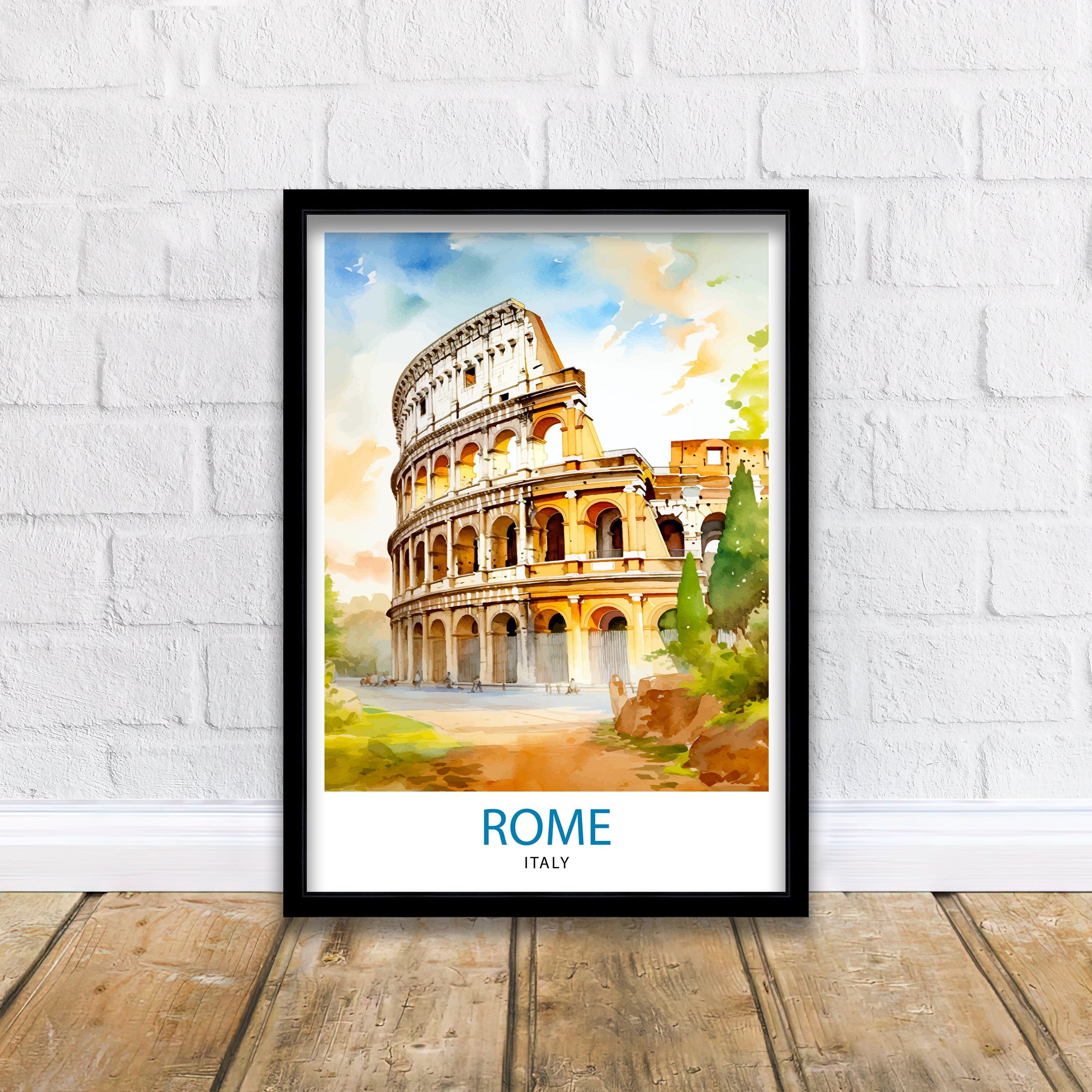 Rome Italy Travel Print Rome Wall Decor Rome Poster Italy Travel Prints Rome Art Print Rome Illustration Rome Wall Art Italy Print