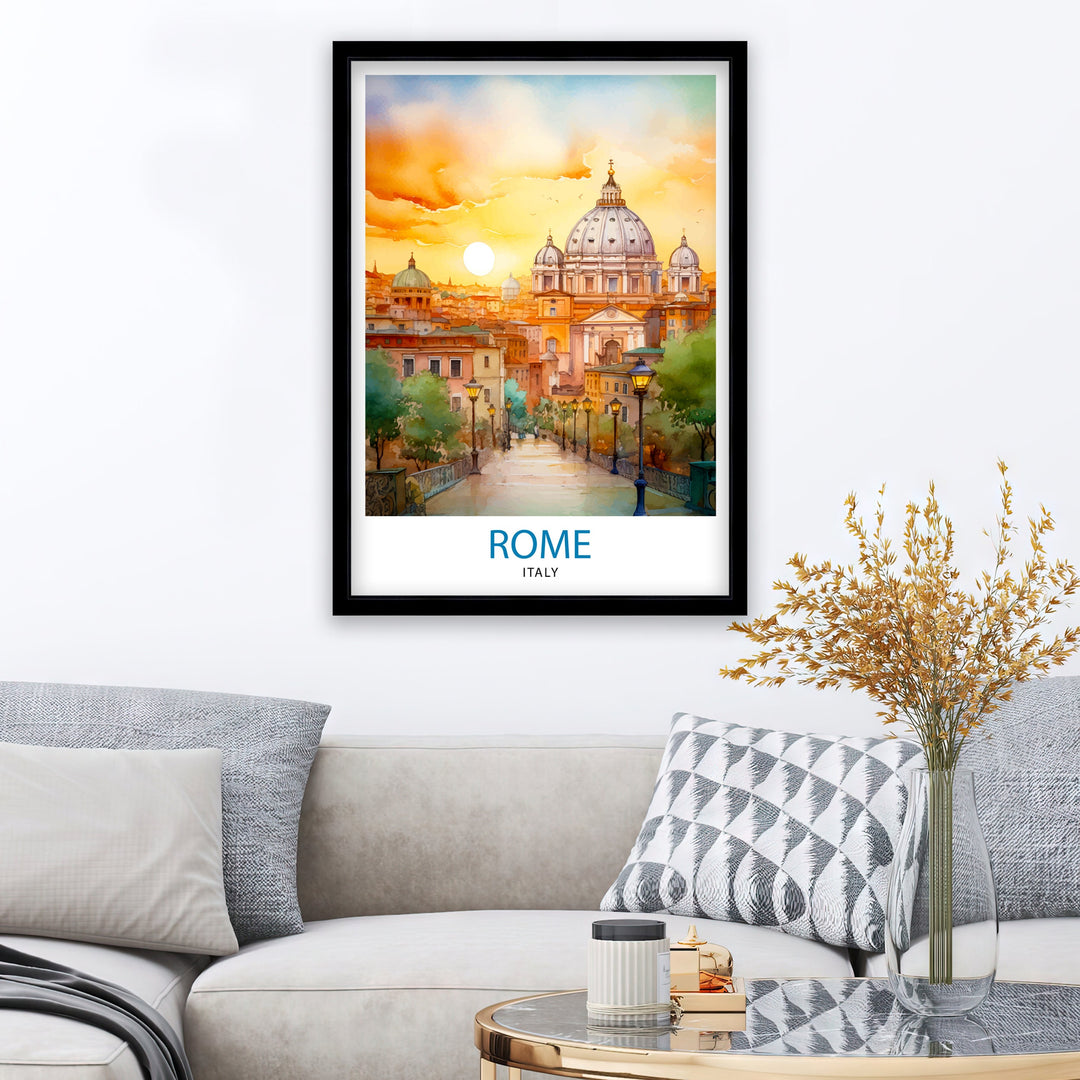 Rome Italy Travel Poster Rome Wall Art Italy Travel Poster Rome Home Decor Italy Illustration Travel Gift for Rome Italy Wall Art