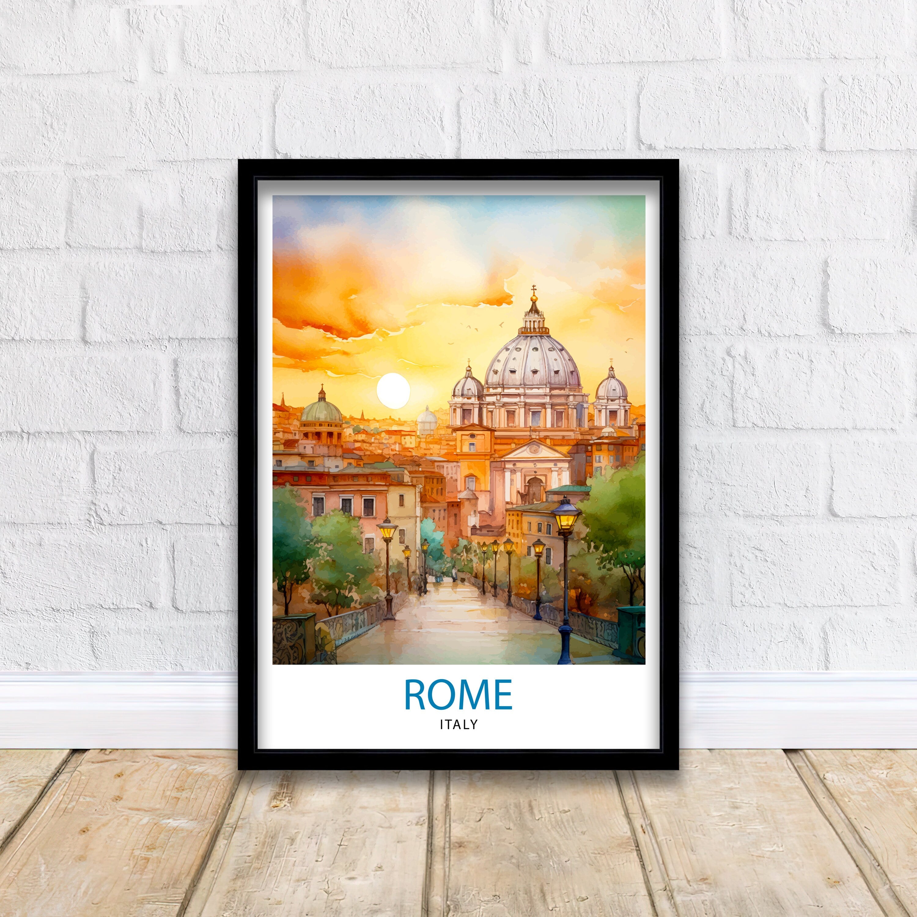 Rome Italy Travel Print Rome Wall Art Italy Travel Poster Rome Home Decor Italy Illustration Travel Gift for Rome Italy Wall Art