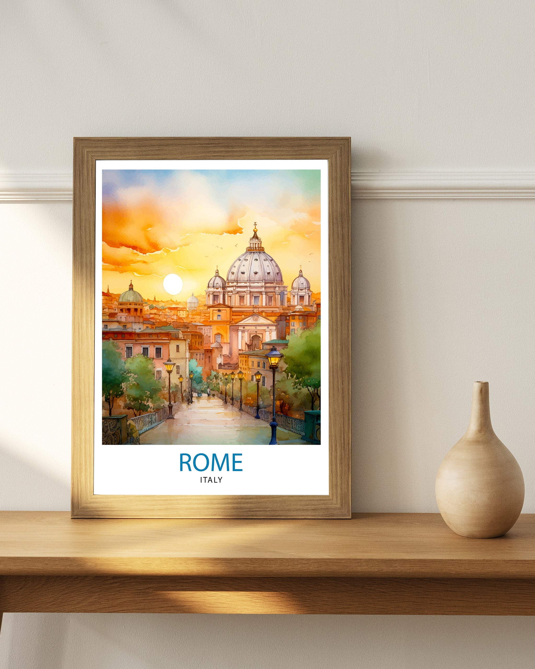 Rome Italy Travel Print Rome Wall Art Italy Travel Poster Rome Home Decor Italy Illustration Travel Gift for Rome Italy Wall Art