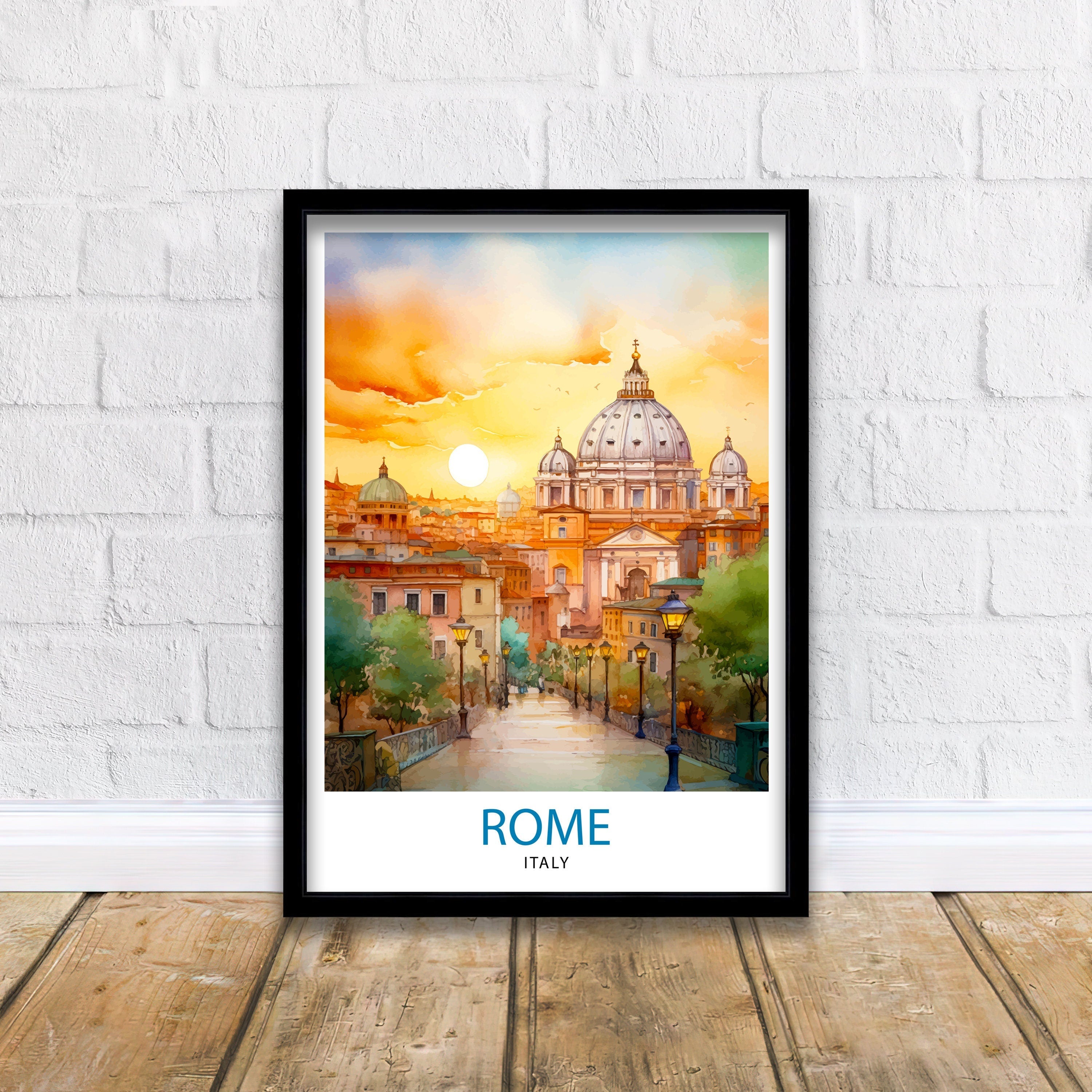 Rome Italy Travel Print Rome Wall Art Italy Travel Poster Rome Home Decor Italy Illustration Travel Gift for Rome Italy Wall Art