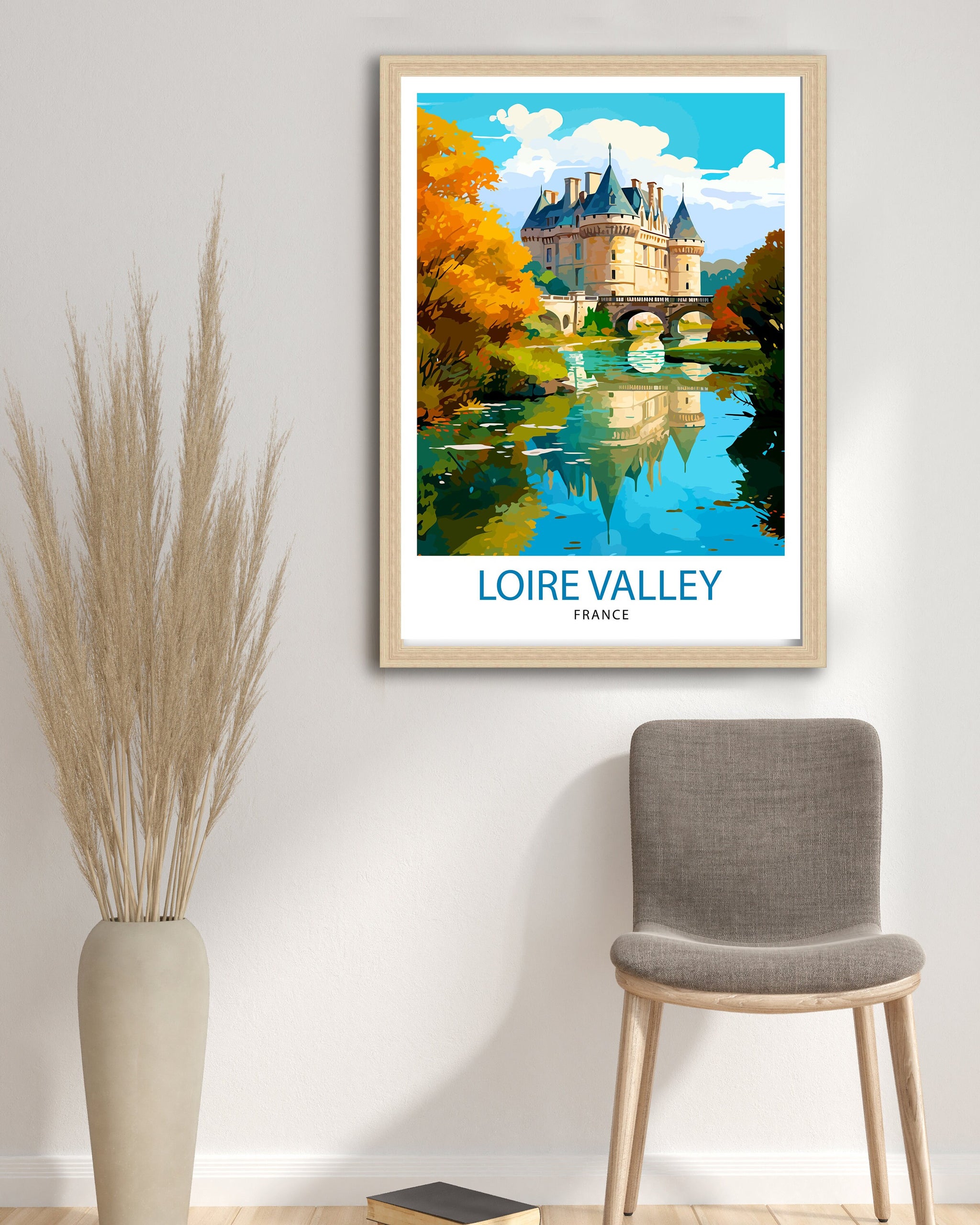 Loire Valley Travel Print Wall Decor Loire Valley Poster France Travel Prints Loire Valley Art Print Loire Valley Illustration Loire Valley