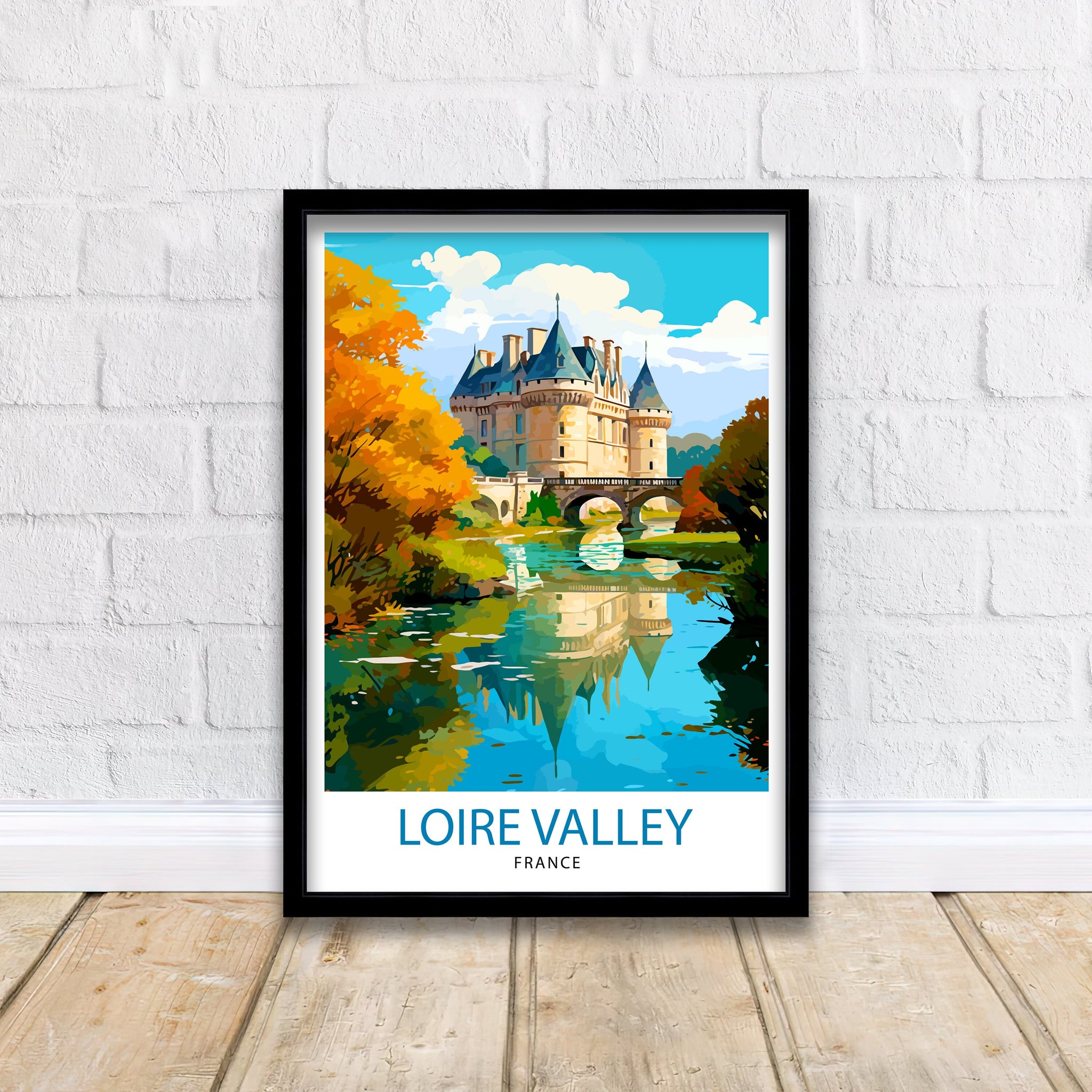 Loire Valley Travel Print Wall Decor Loire Valley Poster France Travel Prints Loire Valley Art Print Loire Valley Illustration Loire Valley