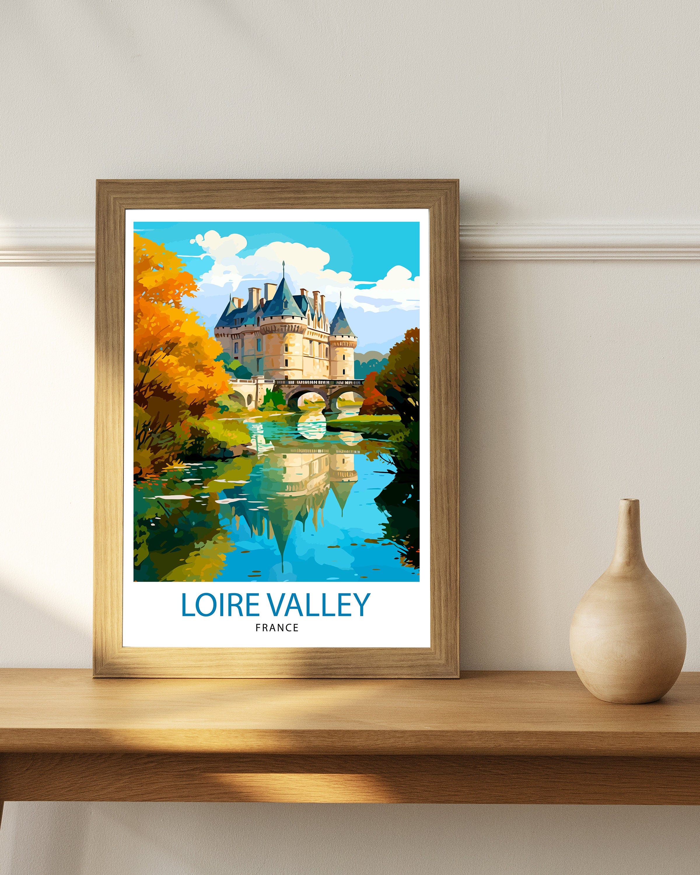 Loire Valley Travel Print Wall Decor Loire Valley Poster France Travel Prints Loire Valley Art Print Loire Valley Illustration Loire Valley