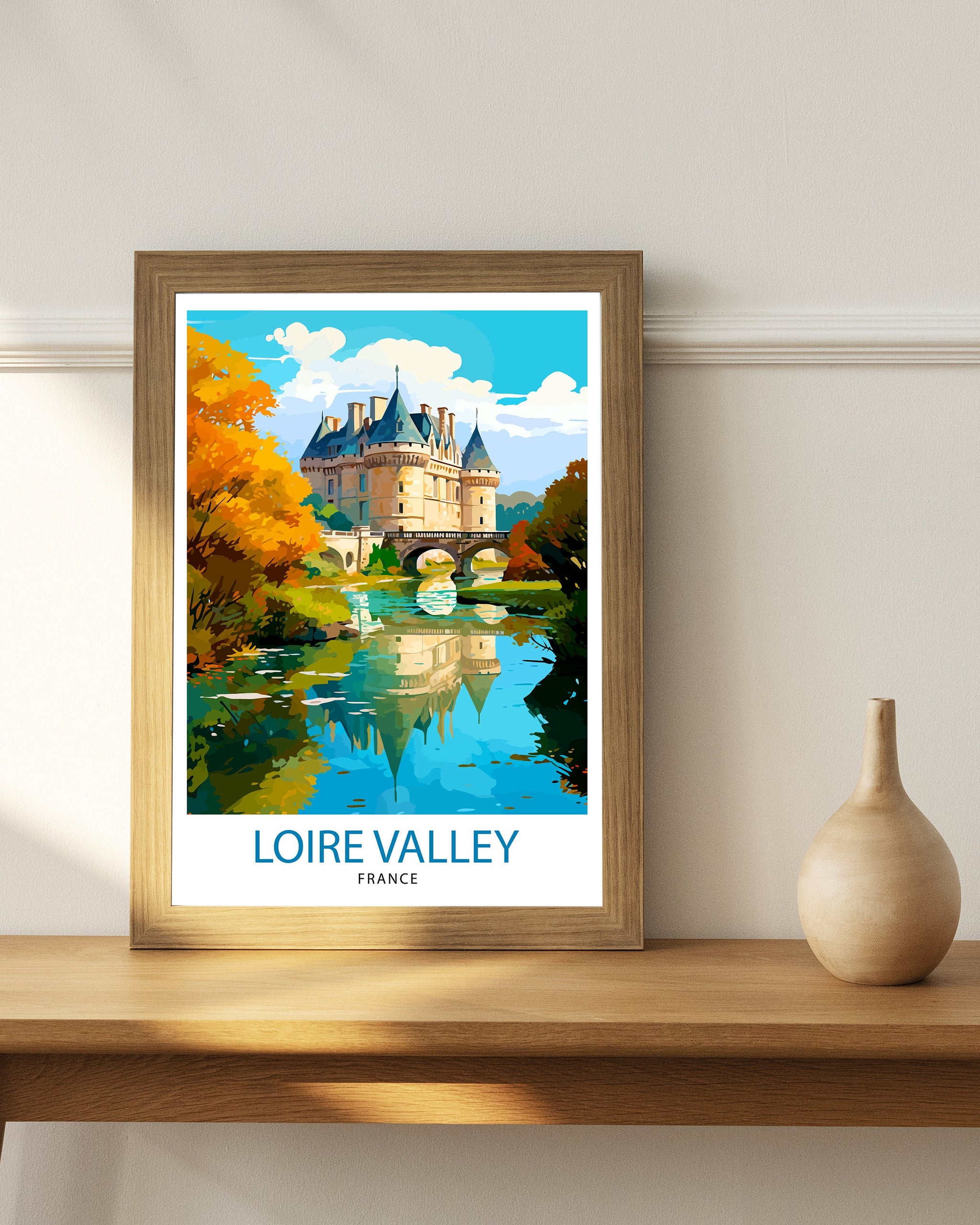 Loire Valley Travel Print Wall Decor Loire Valley Poster France Travel Prints Loire Valley Art Print Loire Valley Illustration Loire Valley