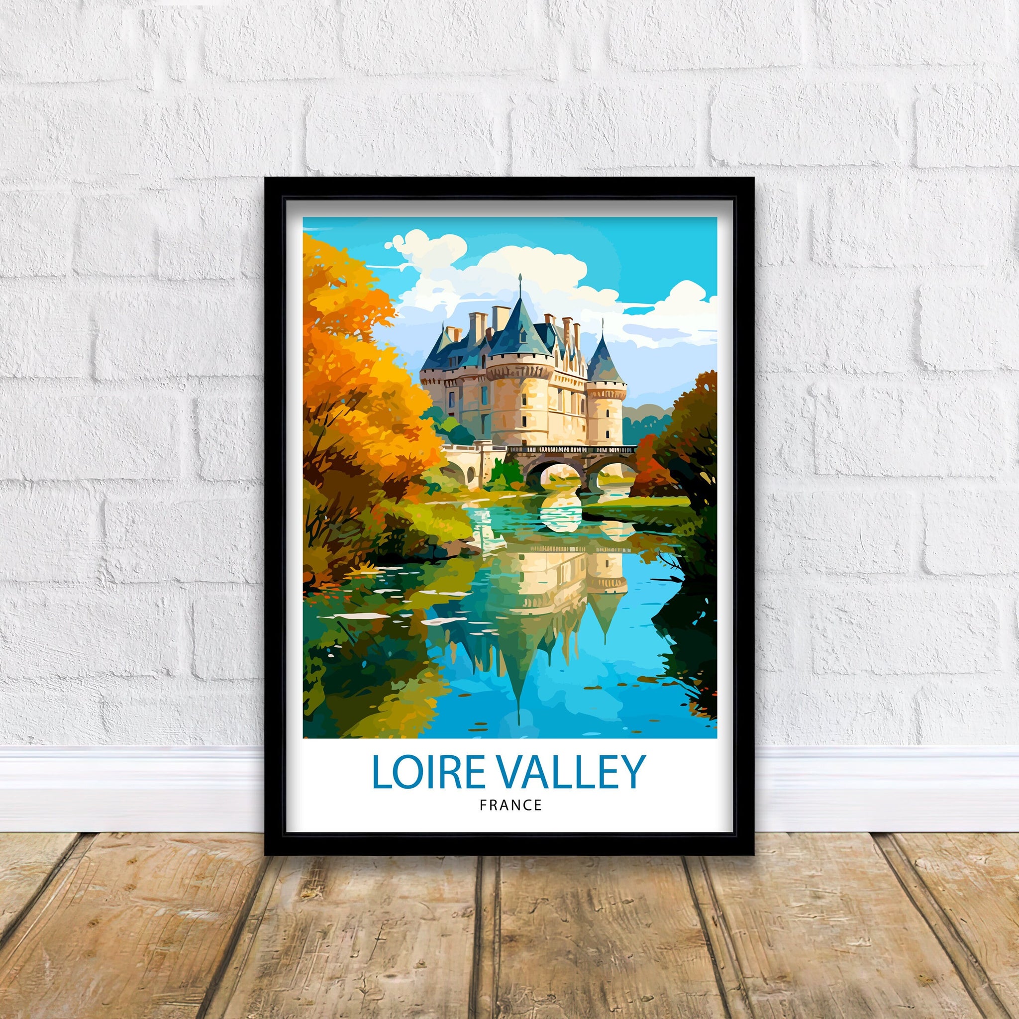 Loire Valley Travel Print Wall Decor Loire Valley Poster France Travel Prints Loire Valley Art Print Loire Valley Illustration Loire Valley