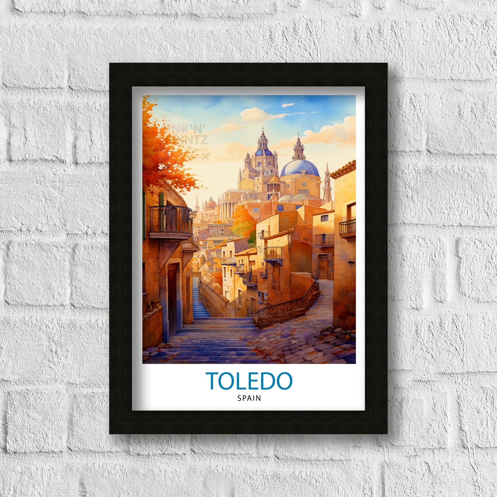 Toledo Spain Travel Print Toledo Wall Decor Toledo Poster Spain Travel Prints Toledo Art Print Toledo Illustration Toledo Wall Art