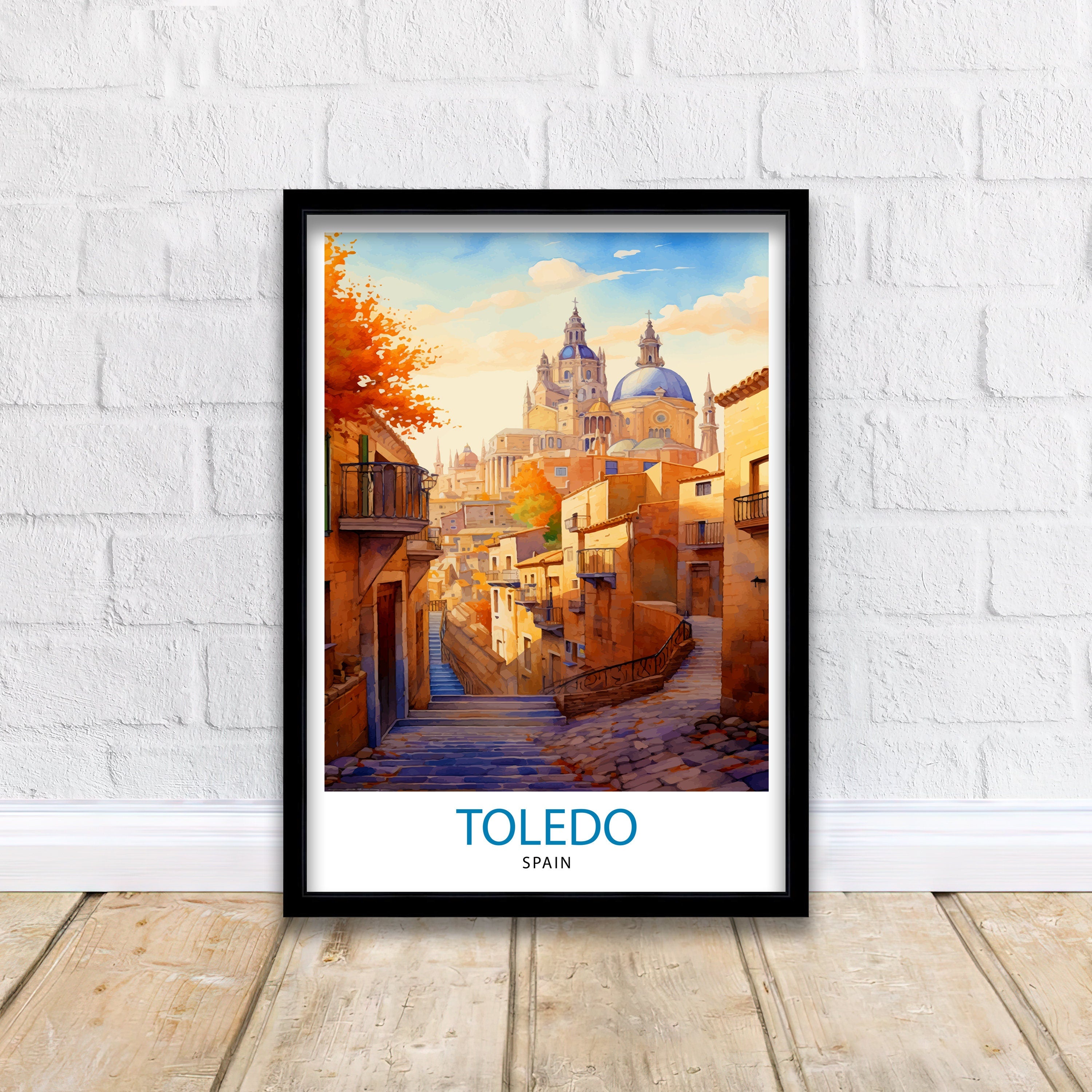 Toledo Spain Travel Print Toledo Wall Decor Toledo Poster Spain Travel Prints Toledo Art Print Toledo Illustration Toledo Wall Art