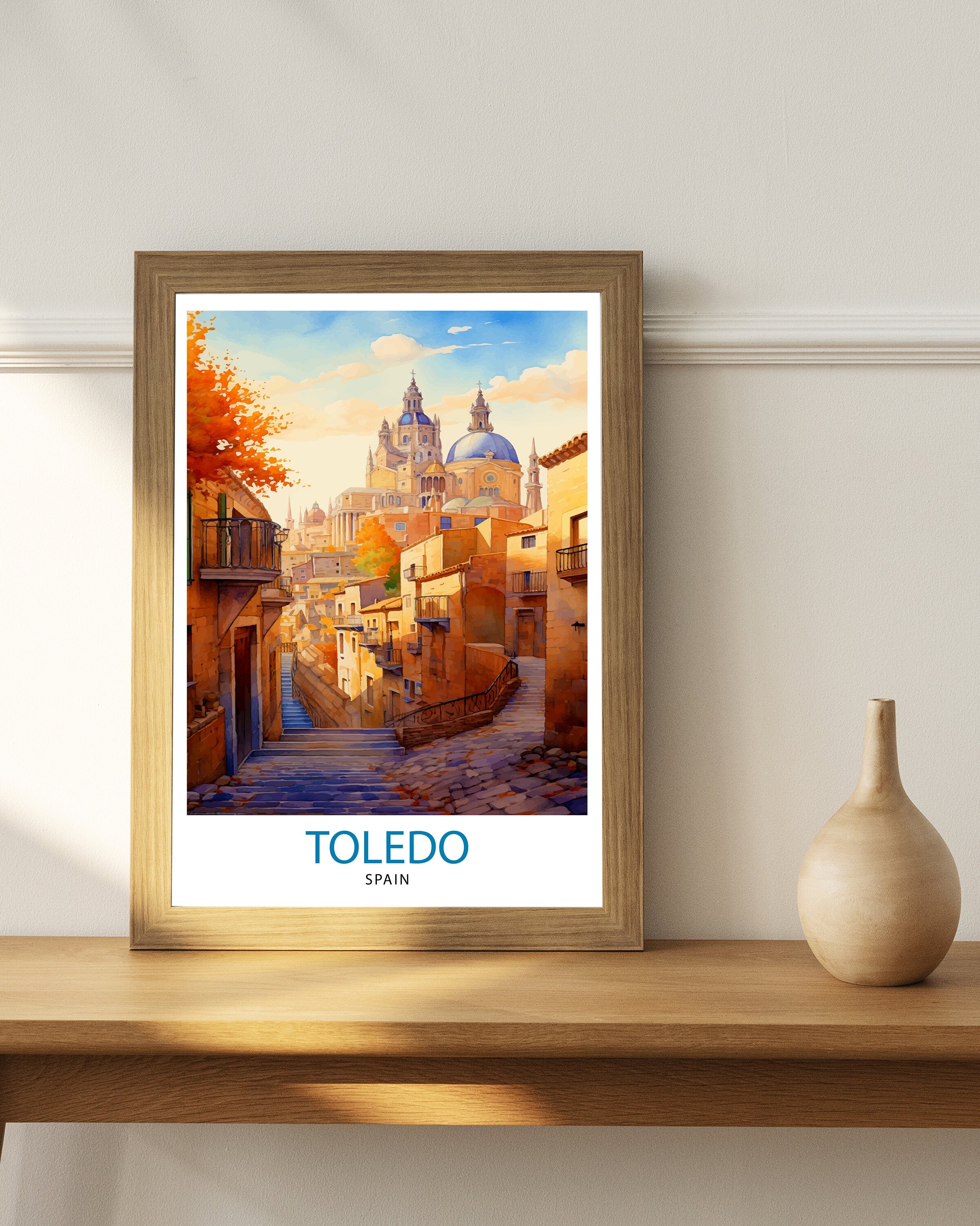 Toledo Spain Travel Print Toledo Wall Decor Toledo Poster Spain Travel Prints Toledo Art Print Toledo Illustration Toledo Wall Art