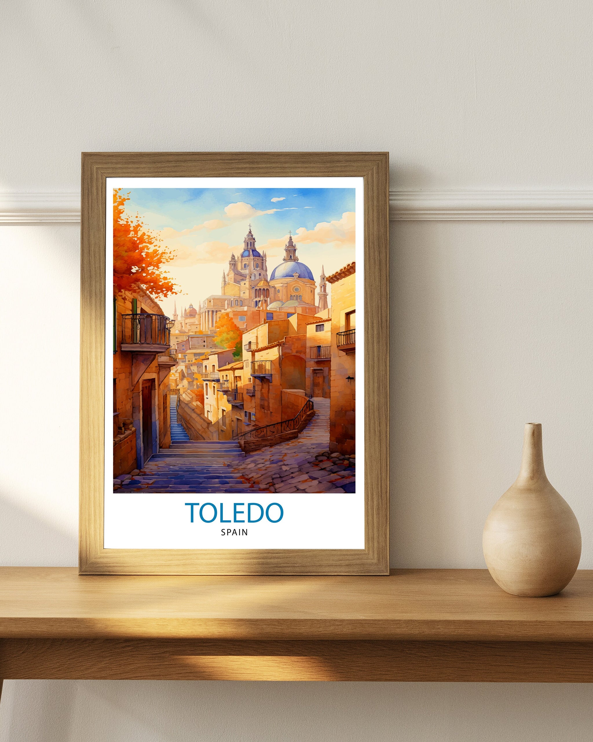Toledo Spain Travel Print Toledo Wall Decor Toledo Poster Spain Travel Prints Toledo Art Print Toledo Illustration Toledo Wall Art