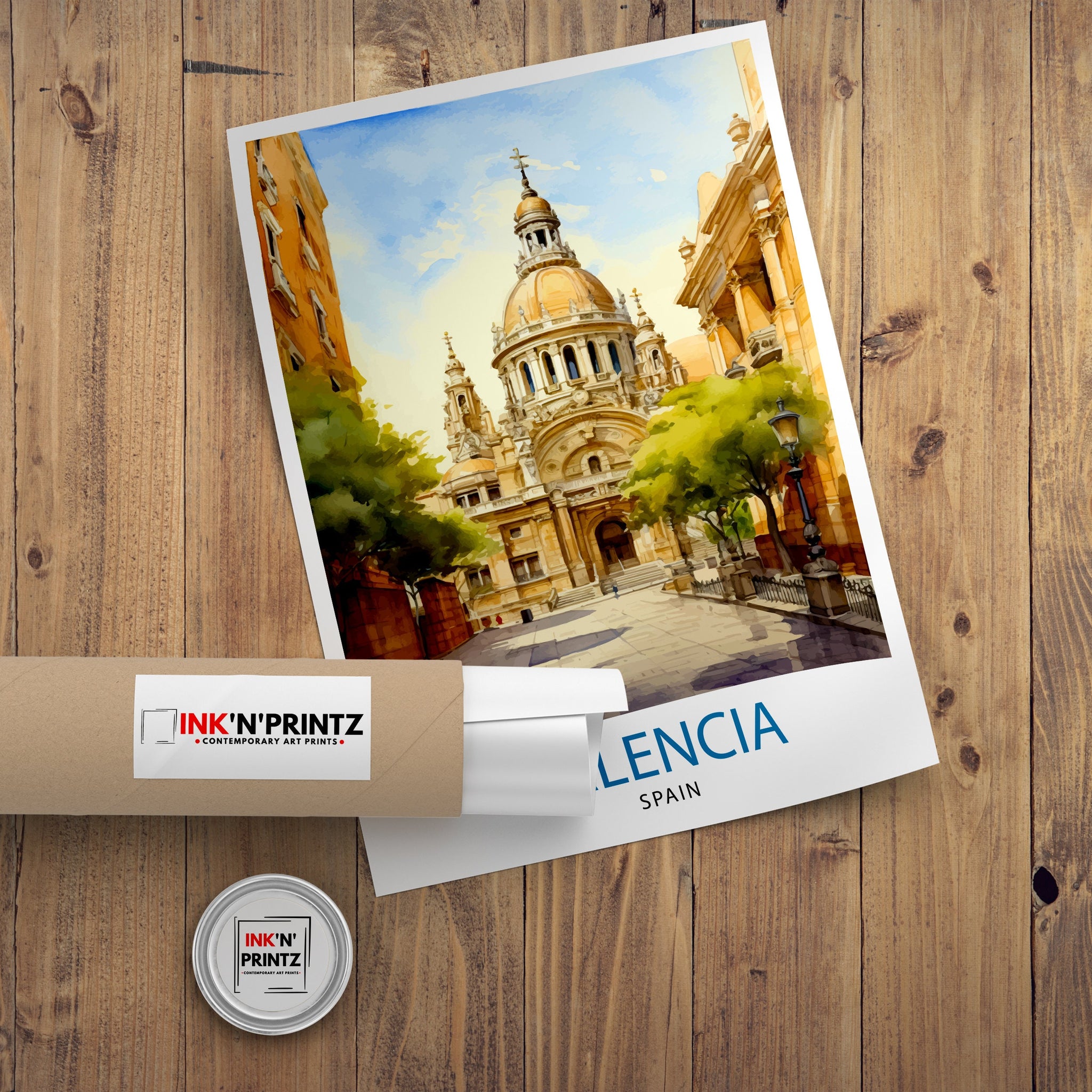 Valencia Travel Print Valencia Wall Decor Valencia Home Living Decor Valencia Spain City Print Capital City Valencia Illustration