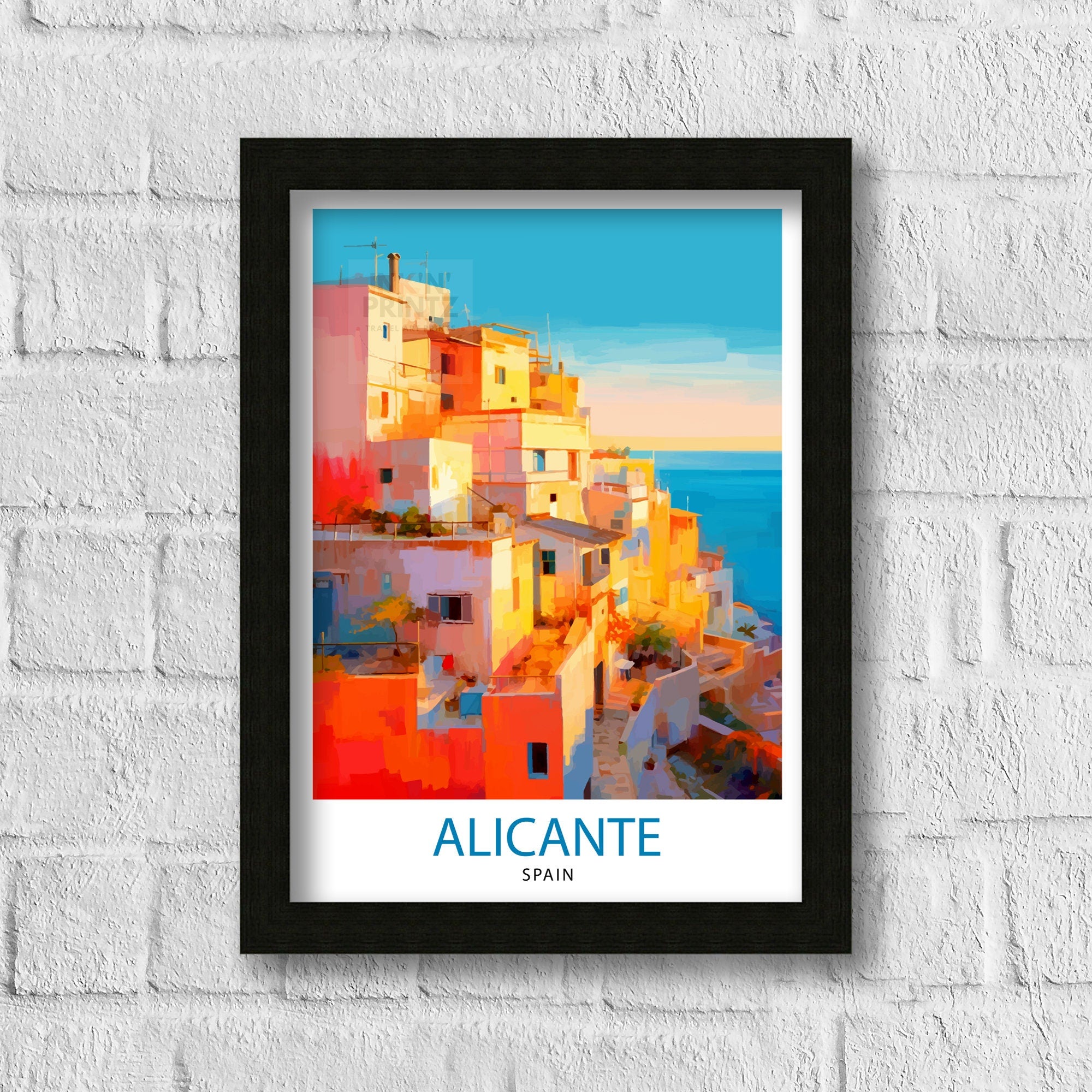 Alicante Spain Travel Print Alicante Wall Decor Alicante Poster Spain Travel Prints Alicante Art Print Alicante Illustration Alicante Wall