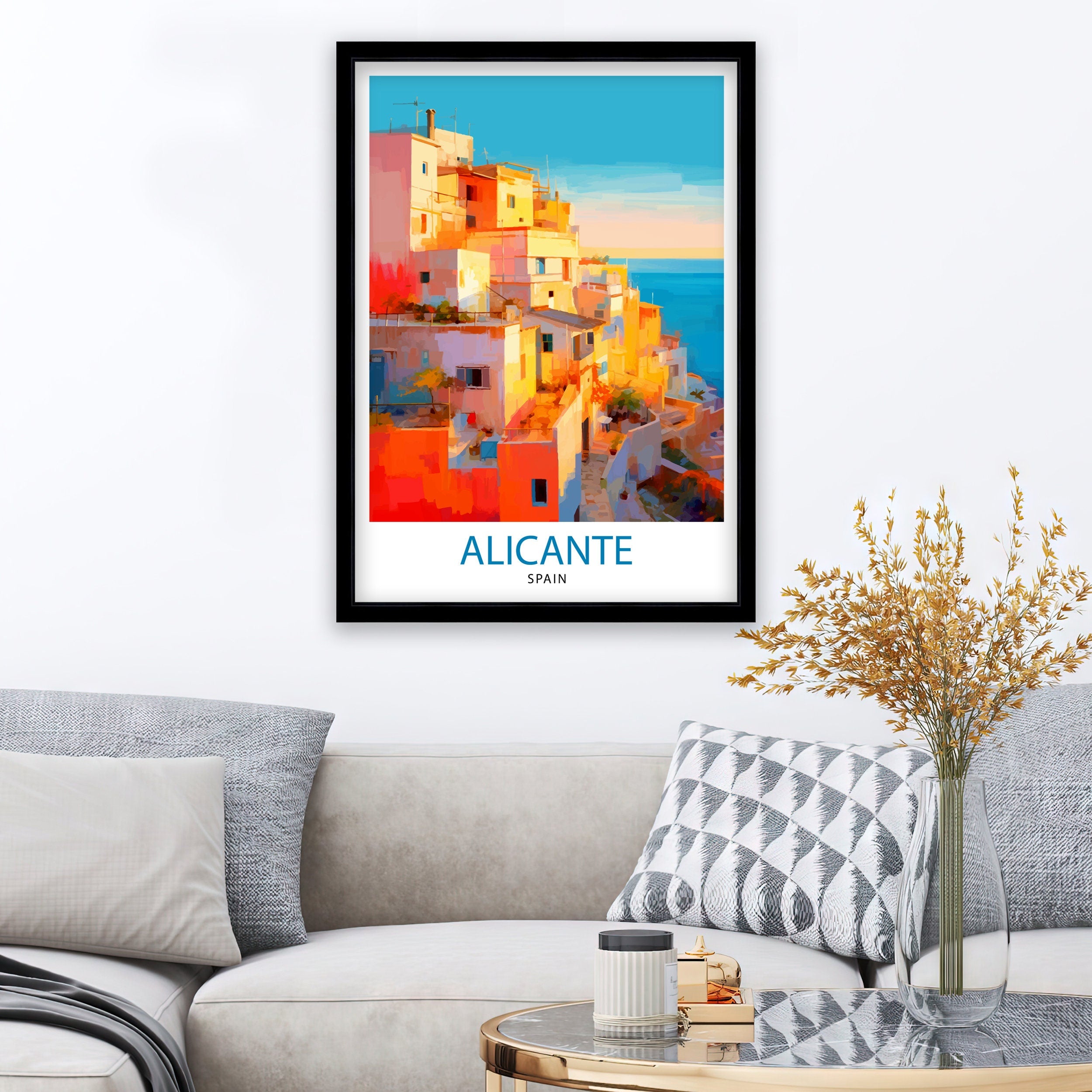 Alicante Spain Travel Print Alicante Wall Decor Alicante Poster Spain Travel Prints Alicante Art Print Alicante Illustration Alicante Wall