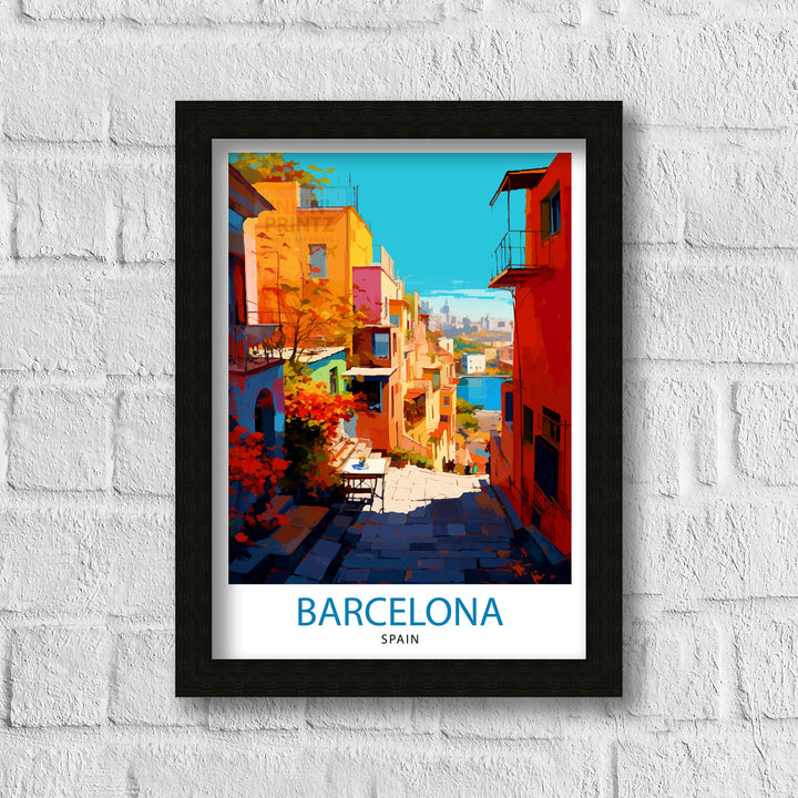 Barcelona Spain Travel Poster Barcelona