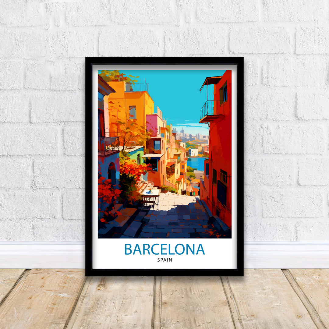 Barcelona Spain Travel Poster Barcelona