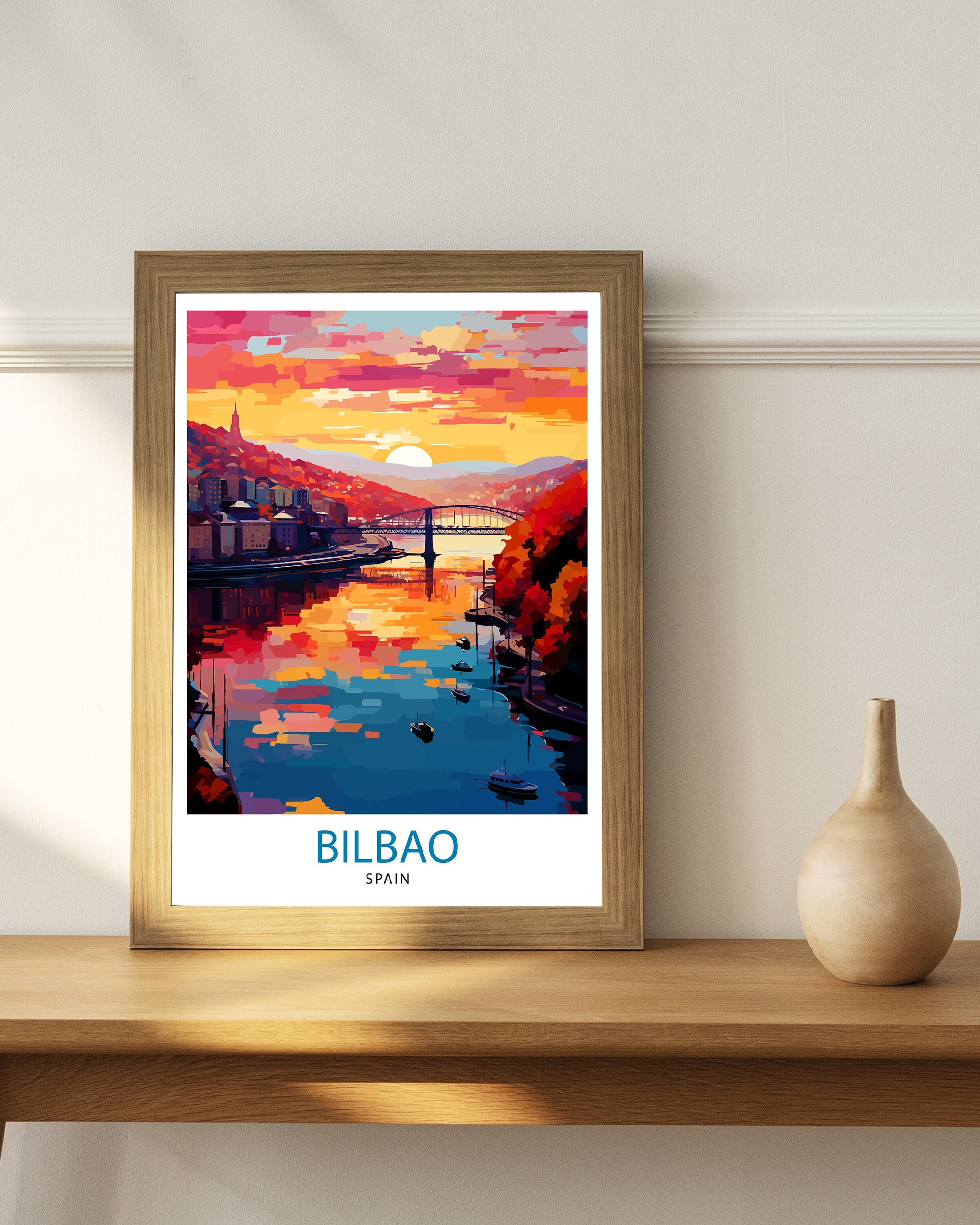 Bilbao Spain Travel Print Bilbao Wall Decor Bilbao Home Living Decor Bilbao Illustration Travel Poster Gift For Bilbao Spain Home Decor
