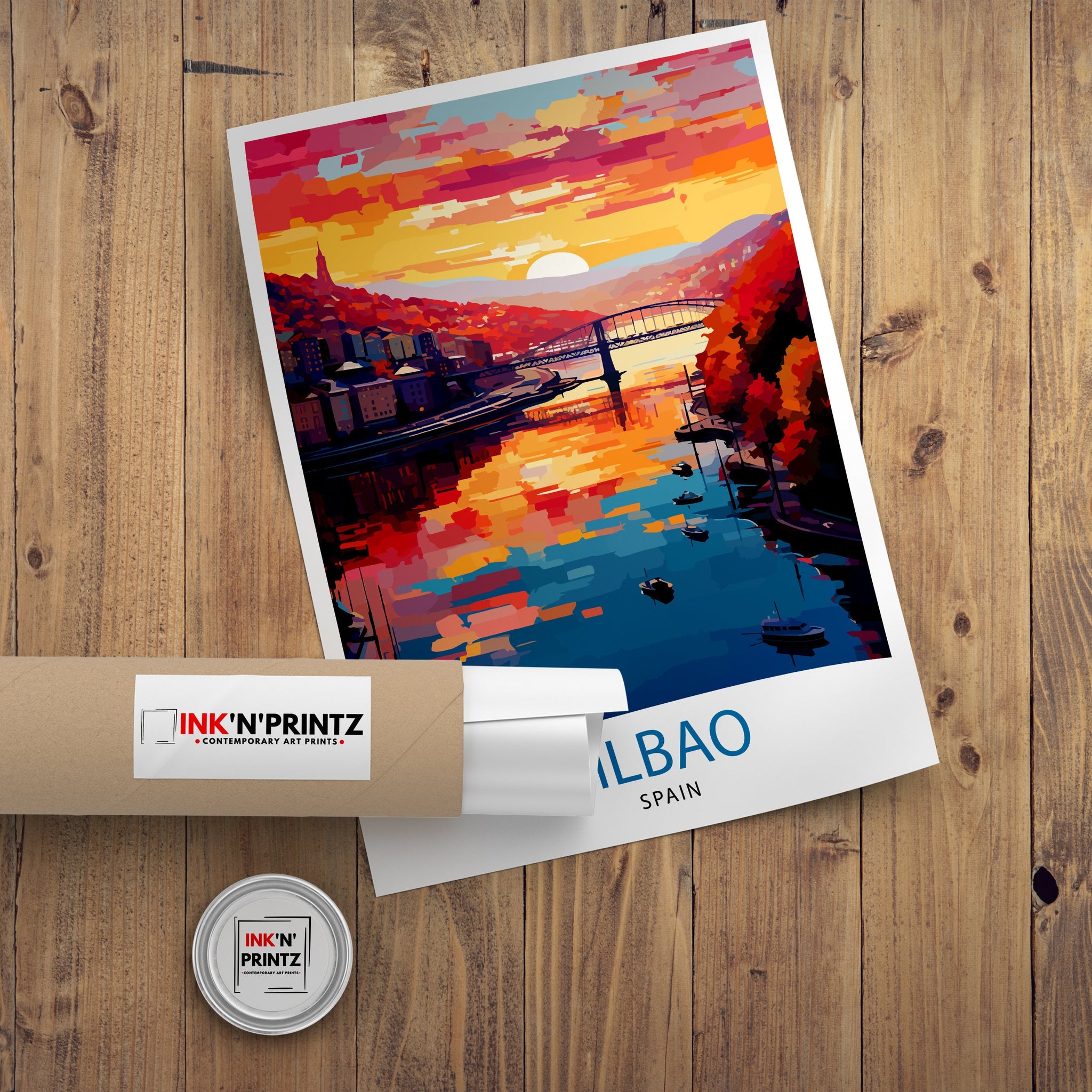Bilbao Spain Travel Print Bilbao Wall Decor Bilbao Home Living Decor Bilbao Illustration Travel Poster Gift For Bilbao Spain Home Decor