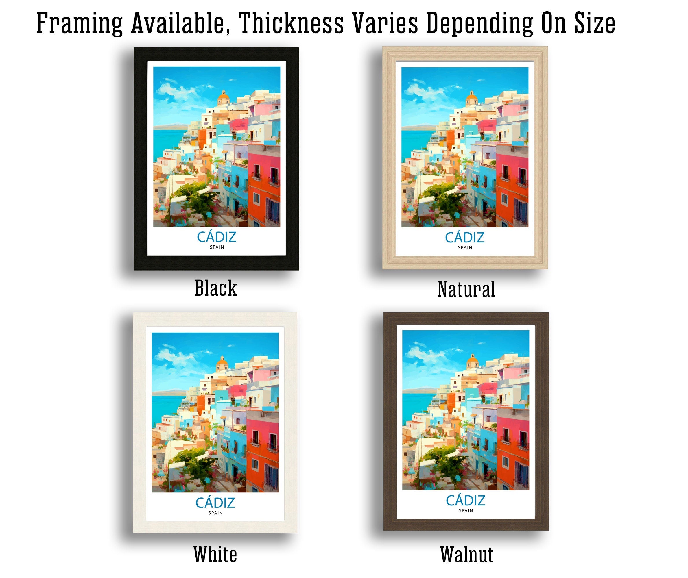 Cadiz Spain Travel Print Cadiz Wall Decor Cadiz Home Living Decor Cadiz Illustration Travel Poster Gift for Cadiz Spain Home Decor