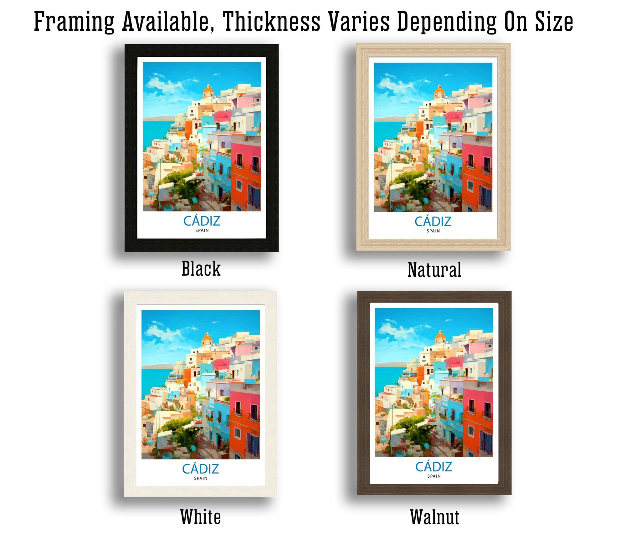 Cadiz Spain Travel Print Cadiz Wall Decor Cadiz Home Living Decor Cadiz Illustration Travel Poster Gift for Cadiz Spain Home Decor