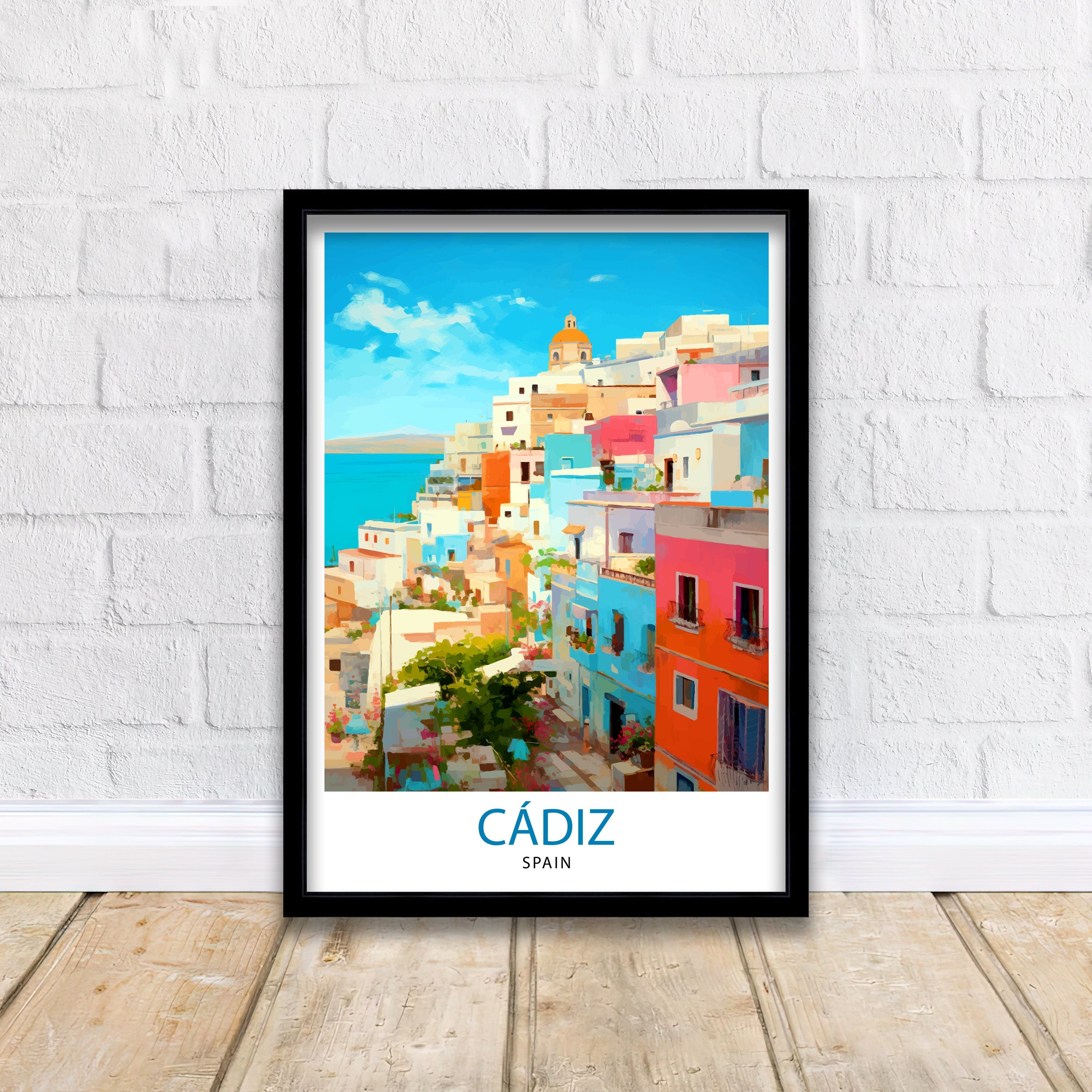 Cadiz Spain Travel Print Cadiz Wall Decor Cadiz Home Living Decor Cadiz Illustration Travel Poster Gift for Cadiz Spain Home Decor