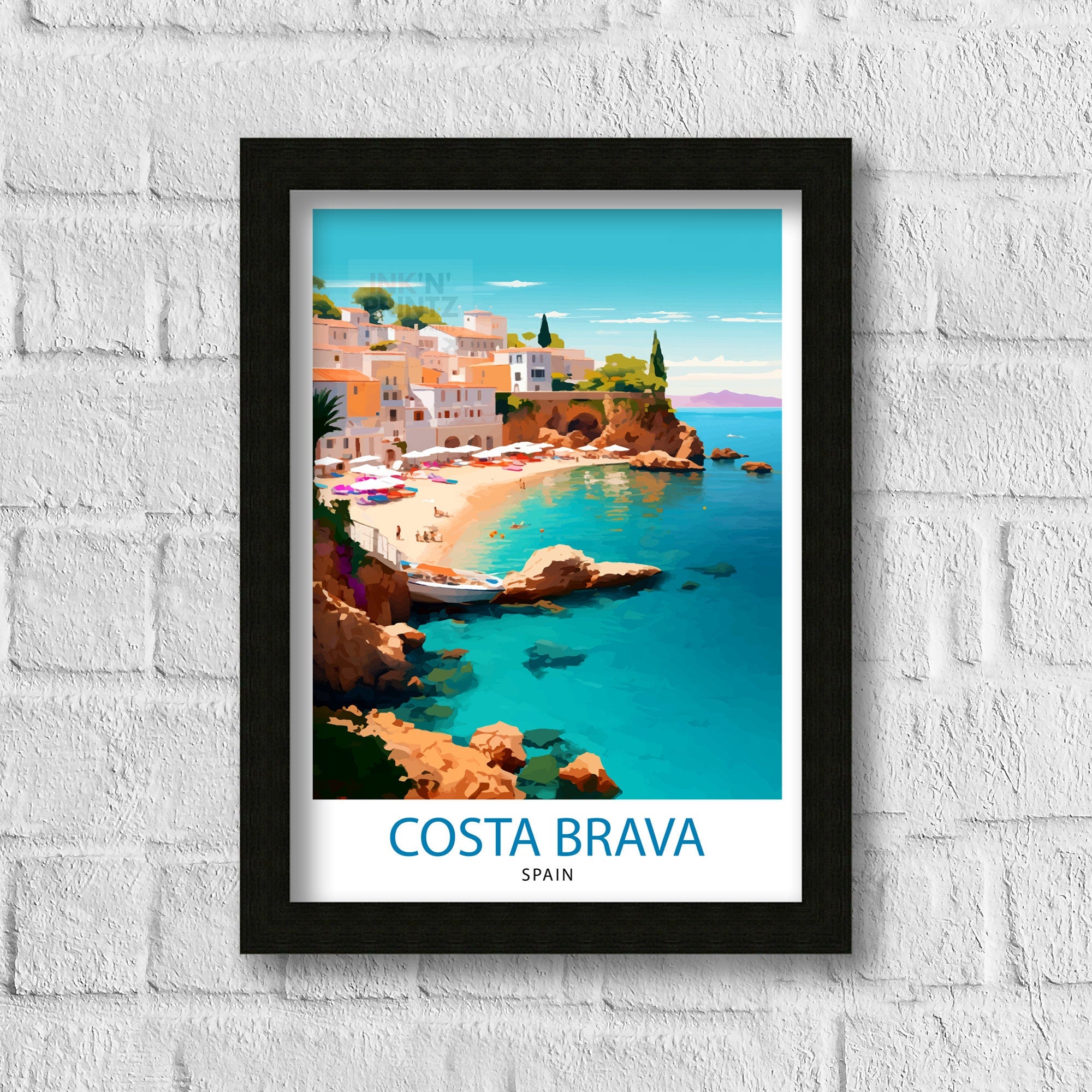 Costa Brava Spain Travel Print Costa Brava Wall Decor Costa Brava Home Living Decor Costa Brava Illustration, Travel Poster Gift