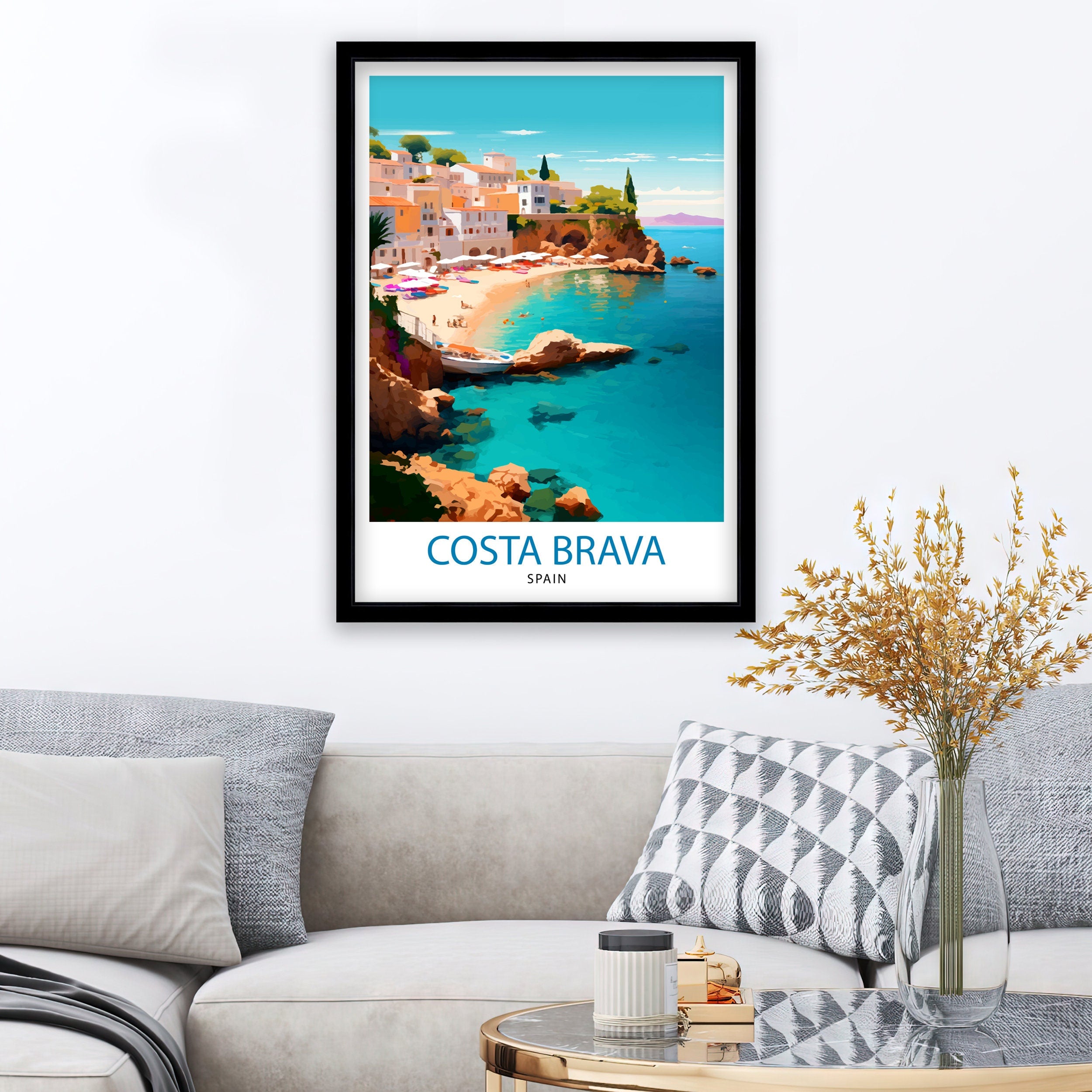 Costa Brava Spain Travel Print Costa Brava Wall Decor Costa Brava Home Living Decor Costa Brava Illustration, Travel Poster Gift