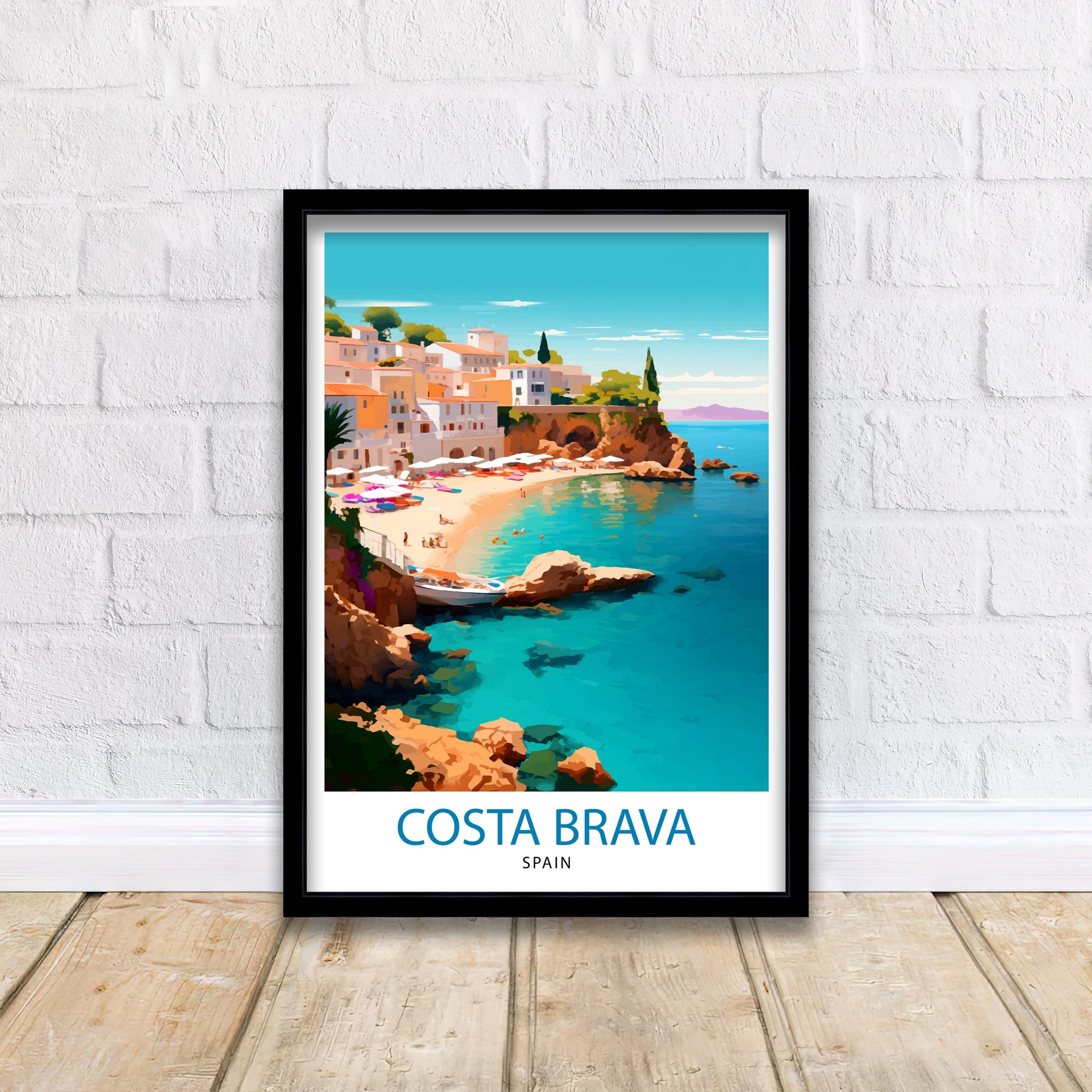 Costa Brava Spain Travel Print Costa Brava Wall Decor Costa Brava Home Living Decor Costa Brava Illustration, Travel Poster Gift
