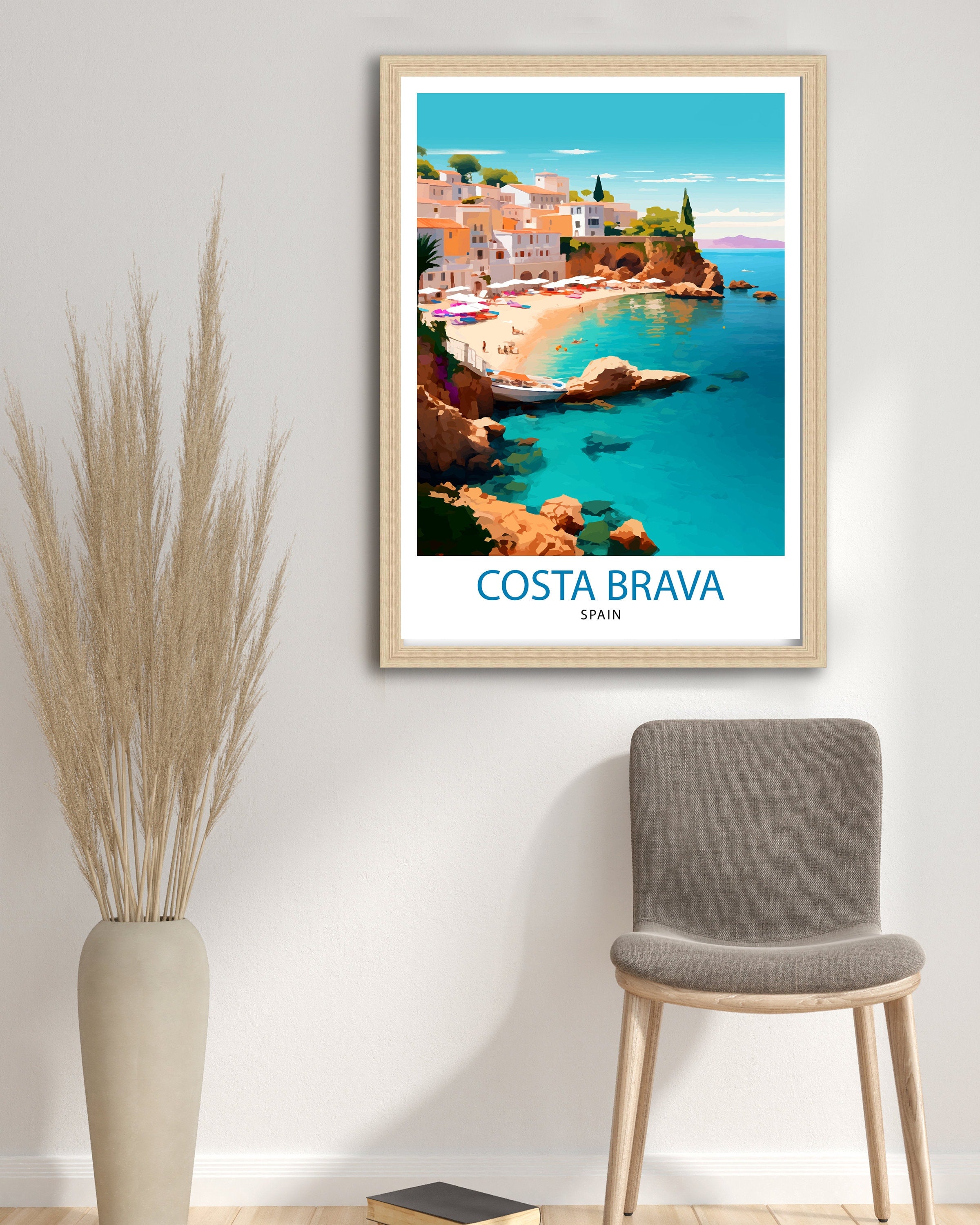Costa Brava Spain Travel Print Costa Brava Wall Decor Costa Brava Home Living Decor Costa Brava Illustration, Travel Poster Gift