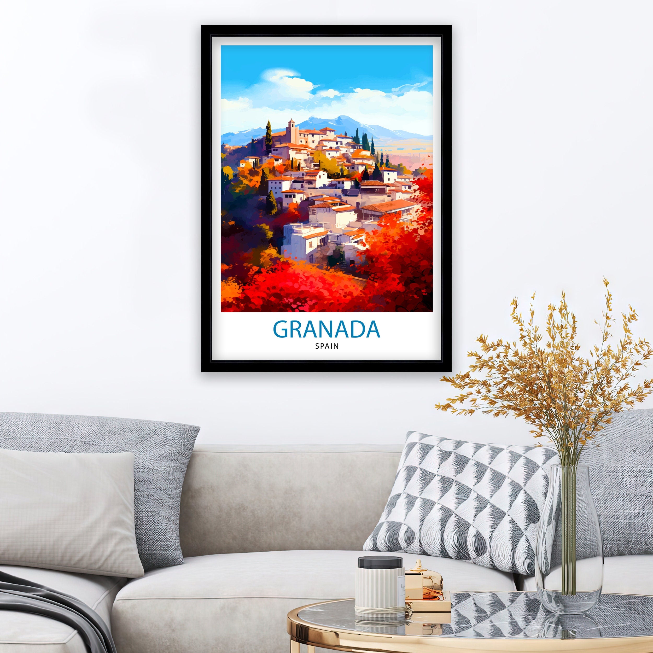 Granada Spain Travel Print Granada Wall Art Spain Travel Poster Granada Home Decor Granada Spain Illustration Travel Prints
