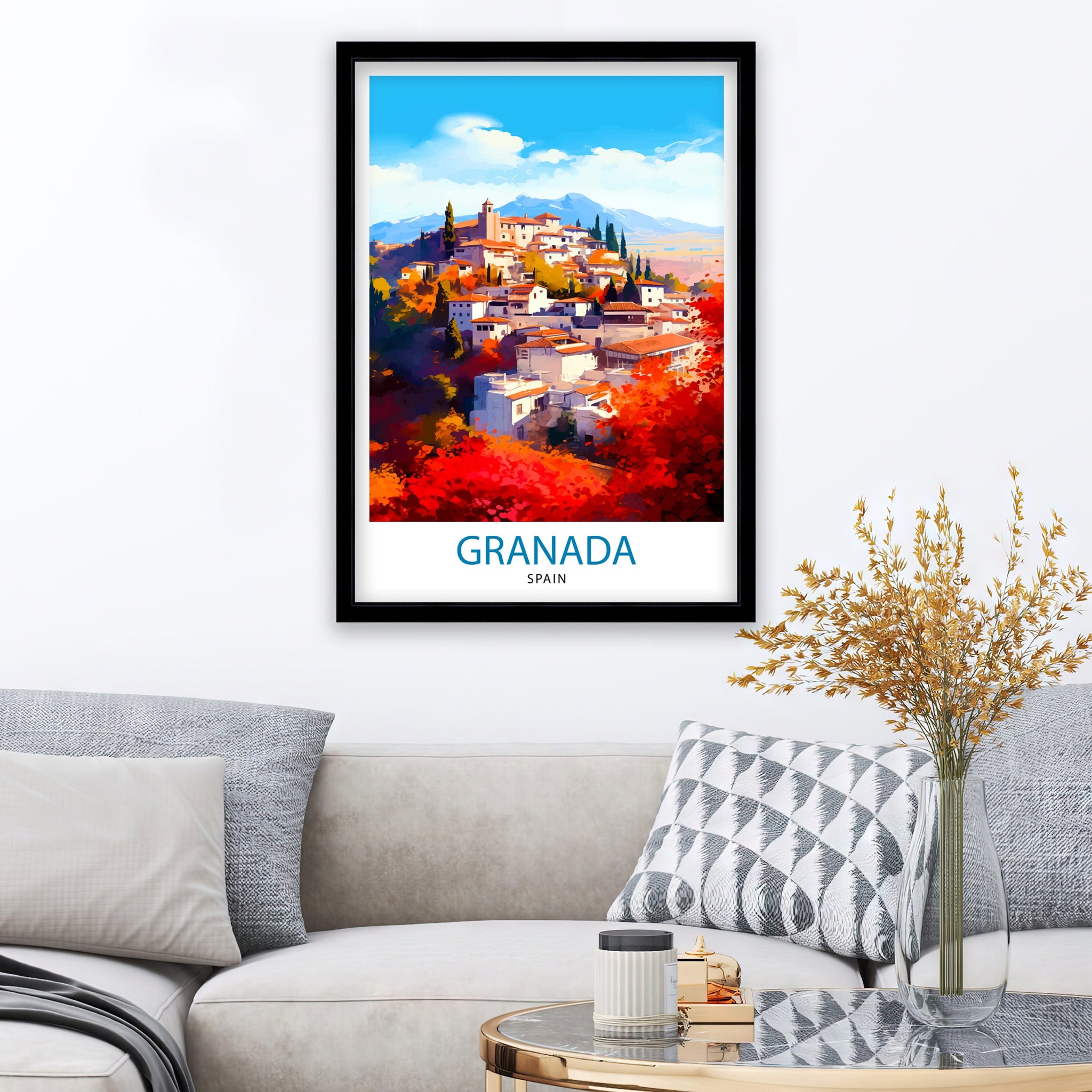 Granada Spain Travel Print Granada Wall Art Spain Travel Poster Granada Home Decor Granada Spain Illustration Travel Prints
