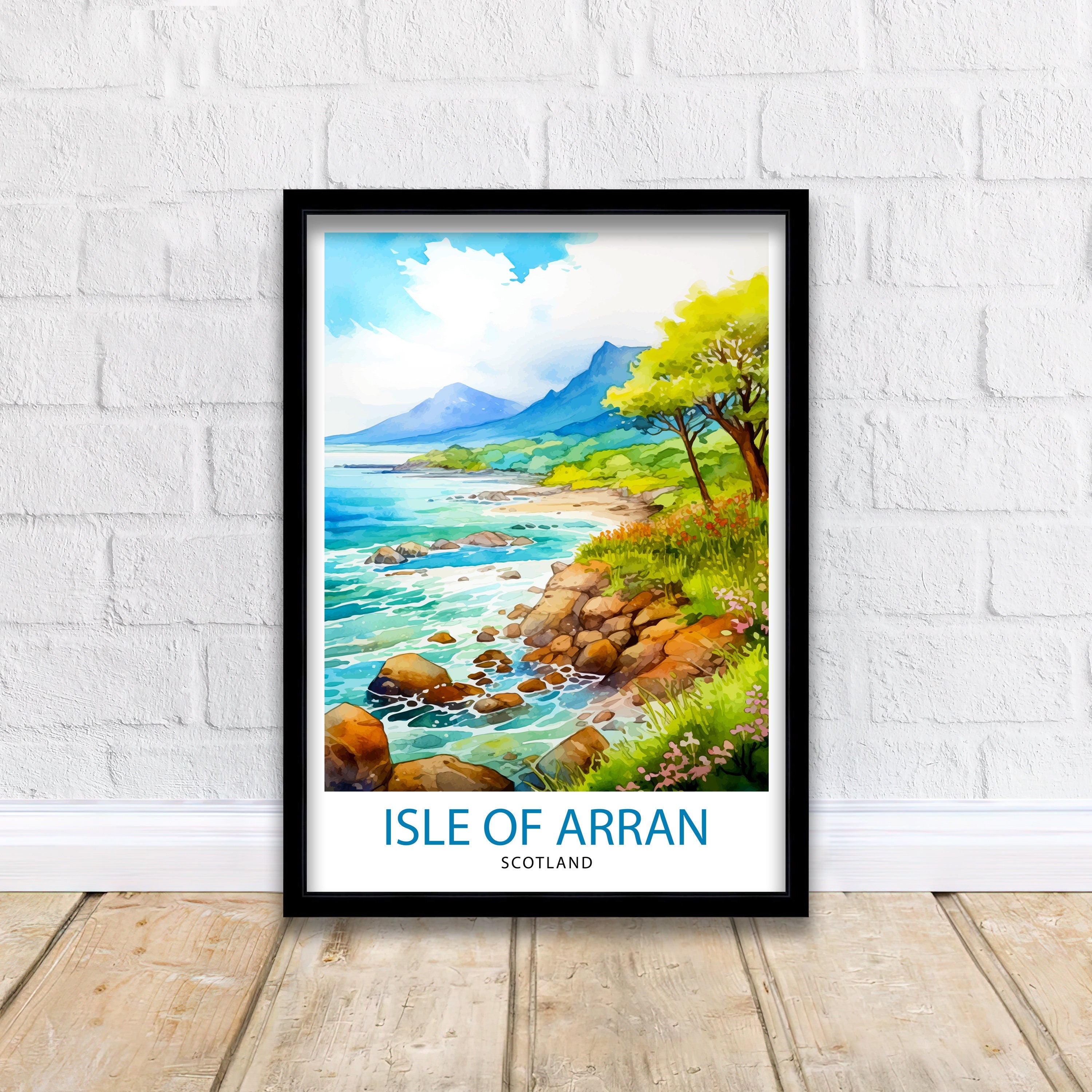Isle of Arran Scotland Travel Print Arran Wall Decor Arran Home Living Decor Arran Scotland Illustration Travel Poster Gift for Arran