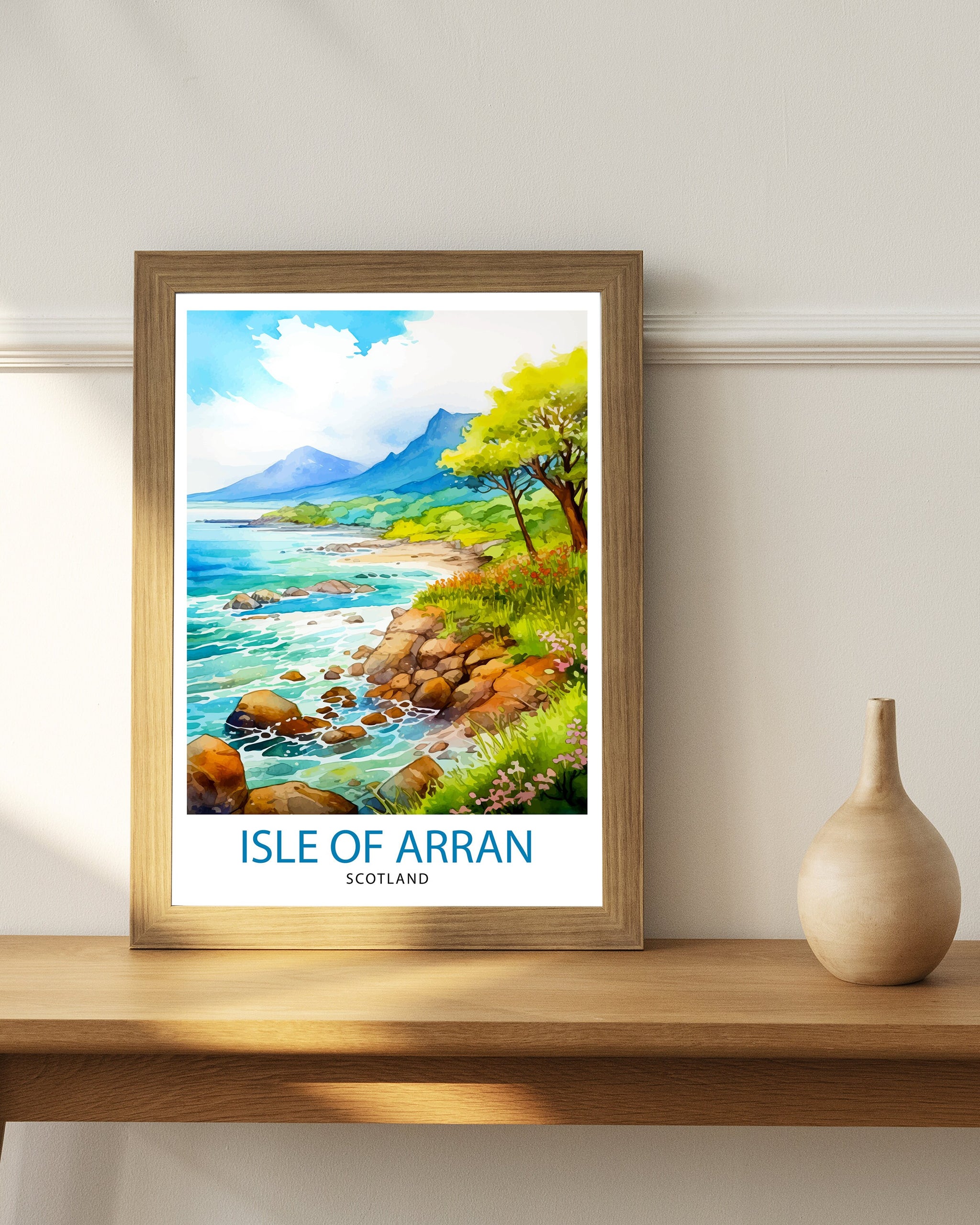 Isle of Arran Scotland Travel Print Arran Wall Decor Arran Home Living Decor Arran Scotland Illustration Travel Poster Gift for Arran