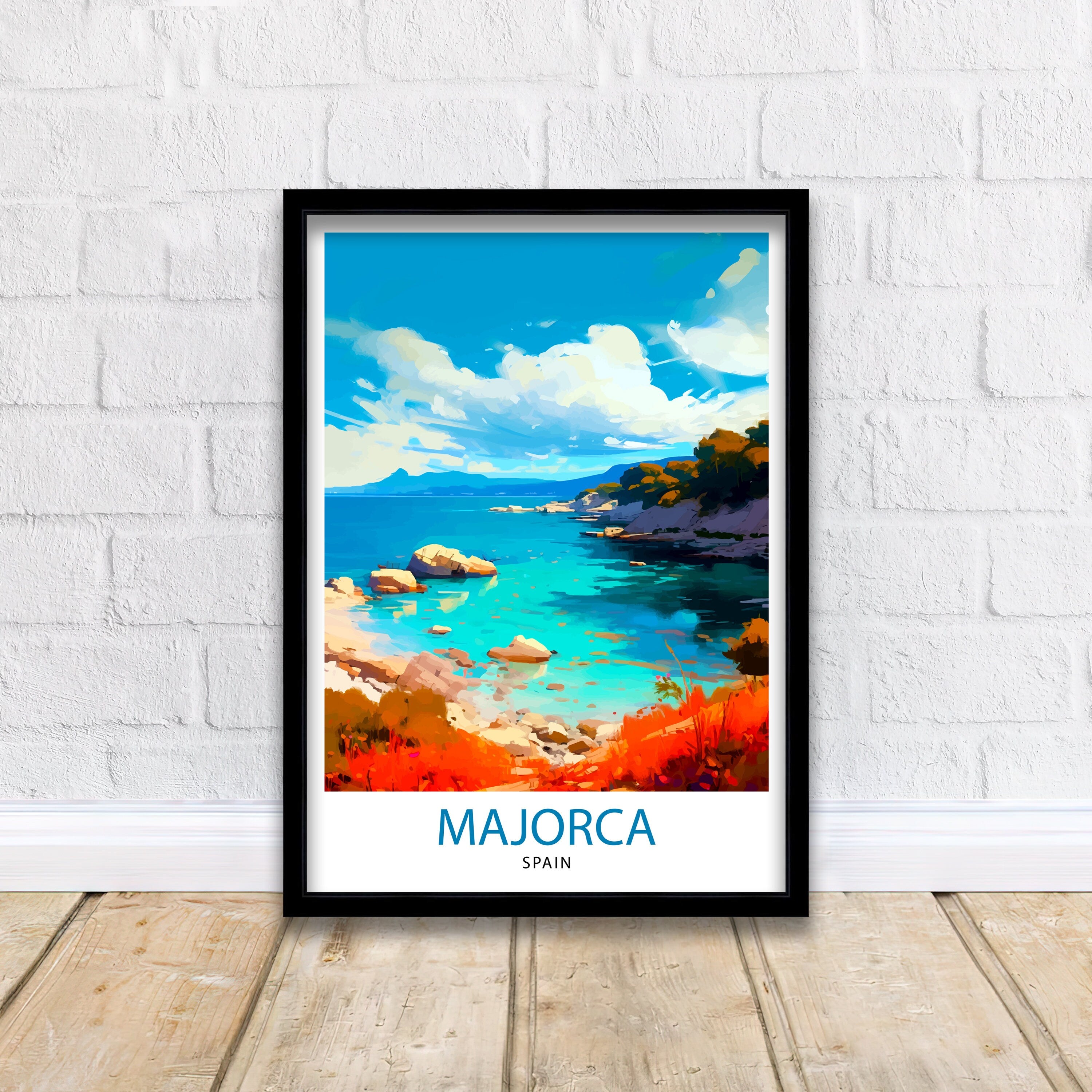 Majorca Spain Travel Print Majorca Wall Decor Majorca Home Living Decor Majorca Spain Illustration Travel Poster Gift for Majorca Spain Home