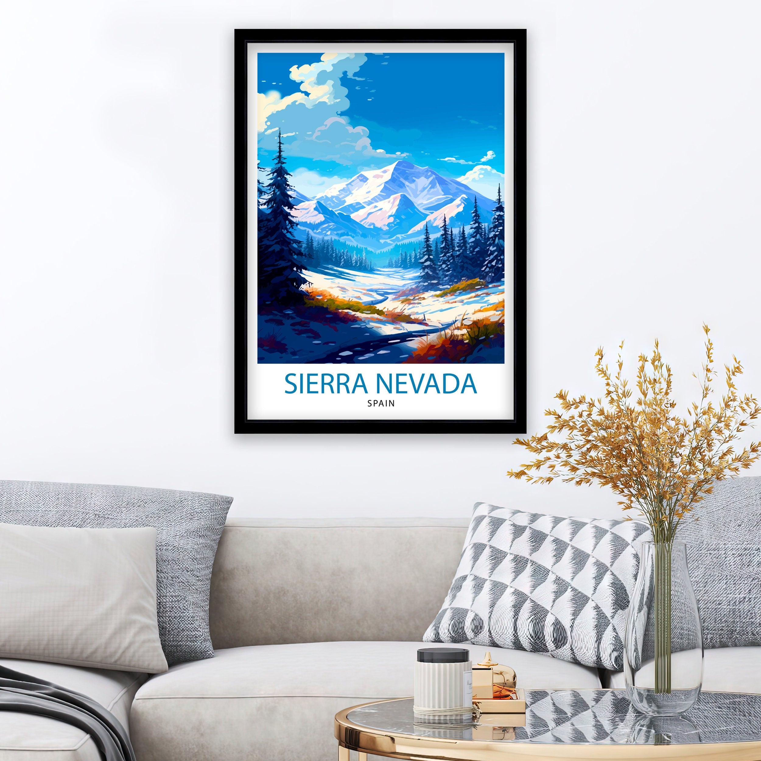 Sierra Nevada Travel Print Sierra Nevada Wall Decor Sierra Nevada Poster Travel Prints Sierra Nevada Art Print Sierra Nevada Illustration