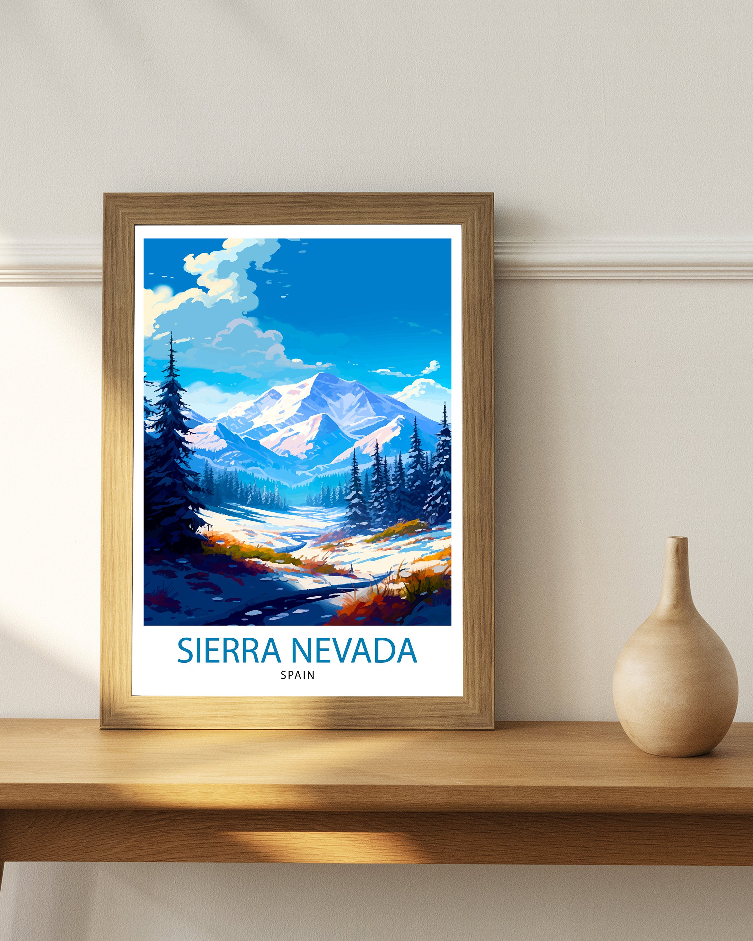 Sierra Nevada Travel Print Sierra Nevada Wall Decor Sierra Nevada Poster Travel Prints Sierra Nevada Art Print Sierra Nevada Illustration