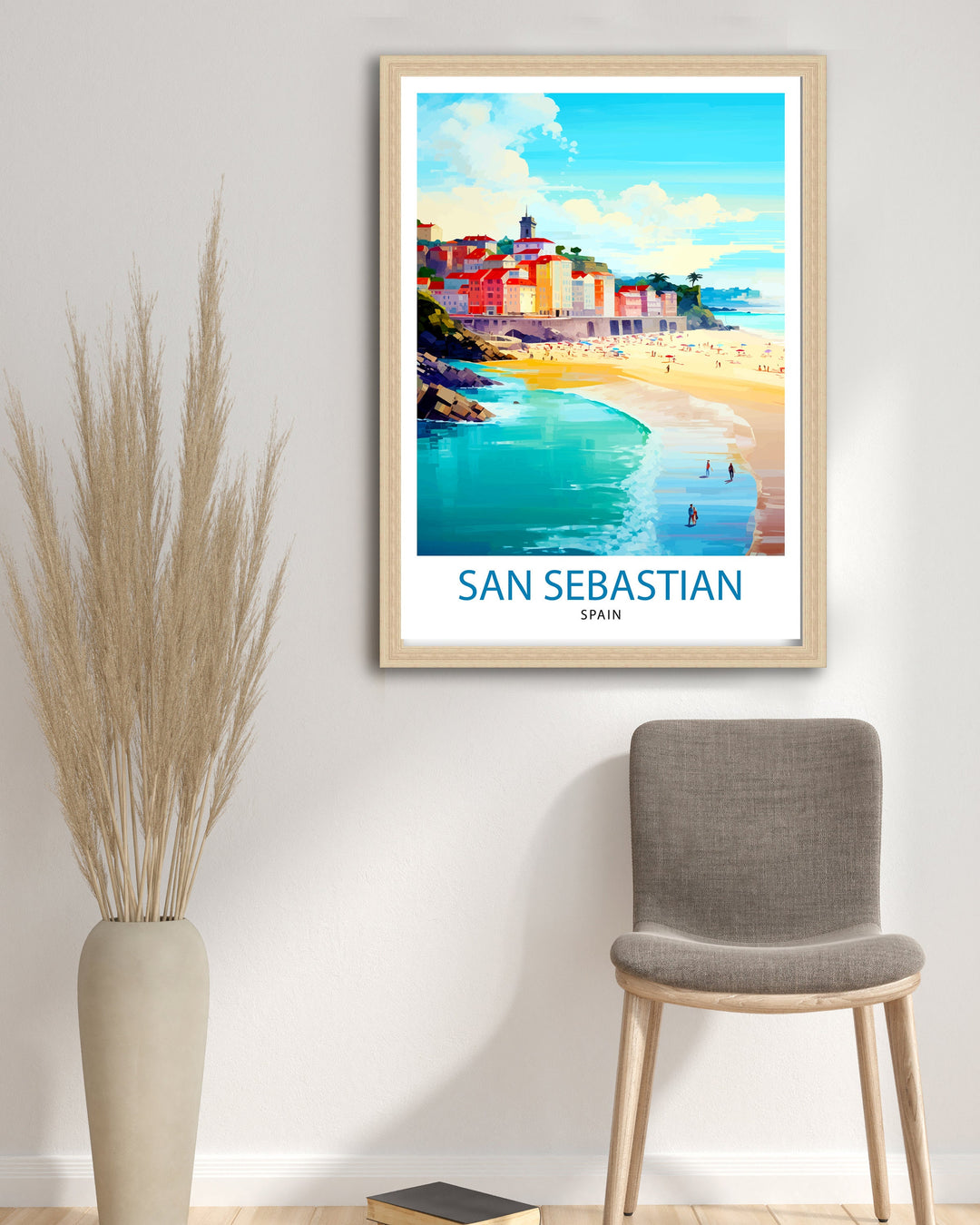 San Sebastian Spain Travel Poster San Sebastian