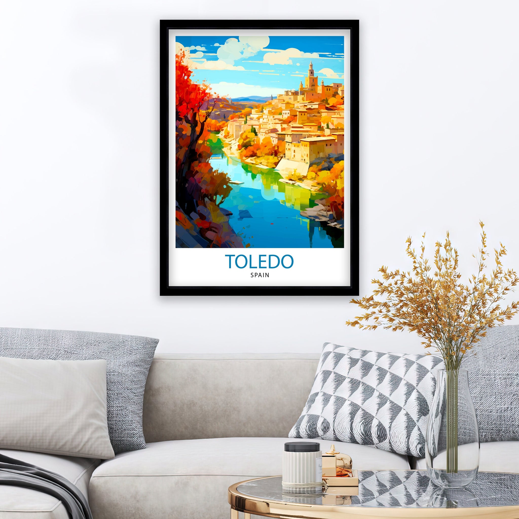 Toledo Spain Travel Print Toledo Wall Decor Toledo Poster Spain Travel Prints Toledo Art Print Toledo Illustration Toledo Wall Art