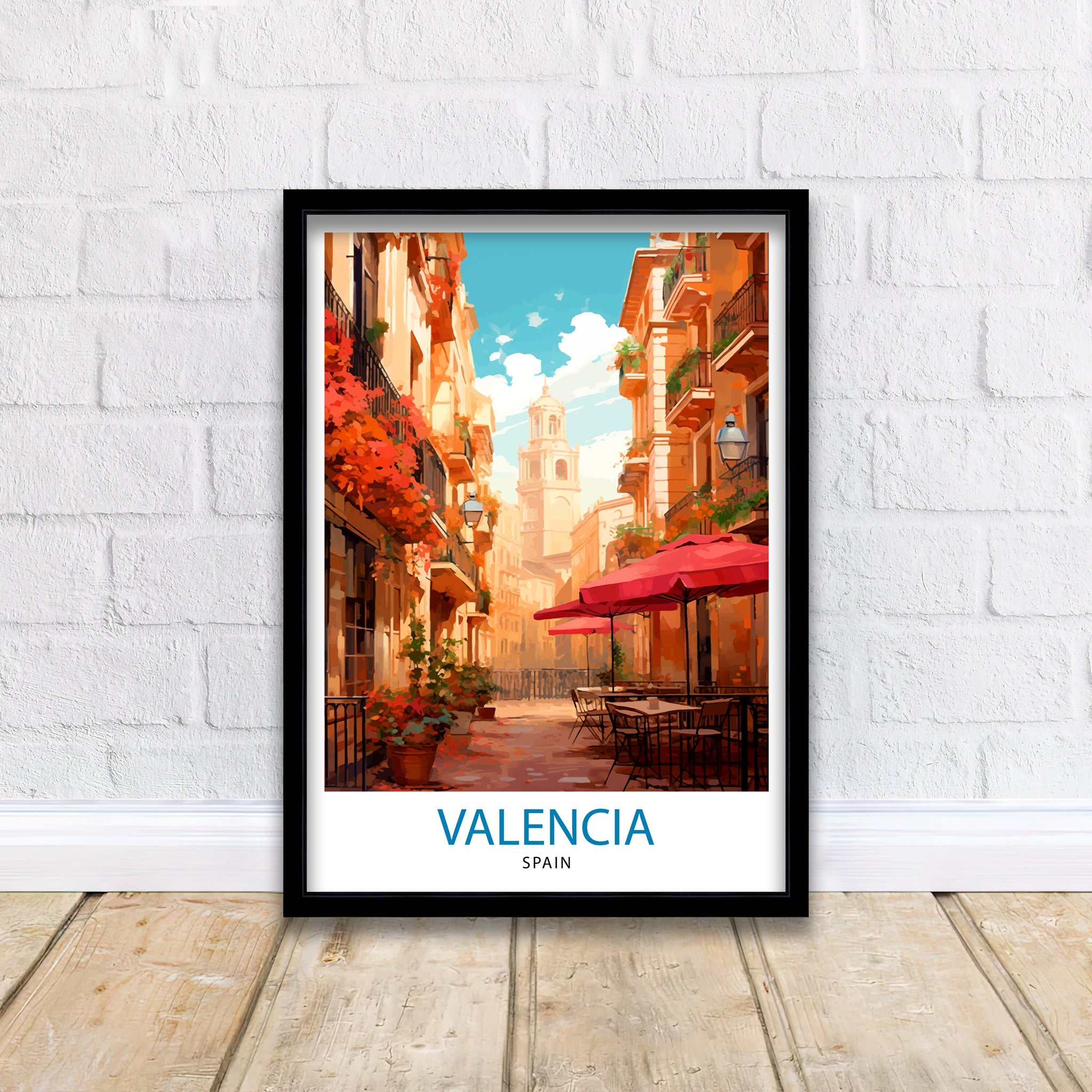 Valencia Travel Print Valencia Wall Decor Valencia Home Living Decor Valencia Spain City Print Capital City Valencia Illustration