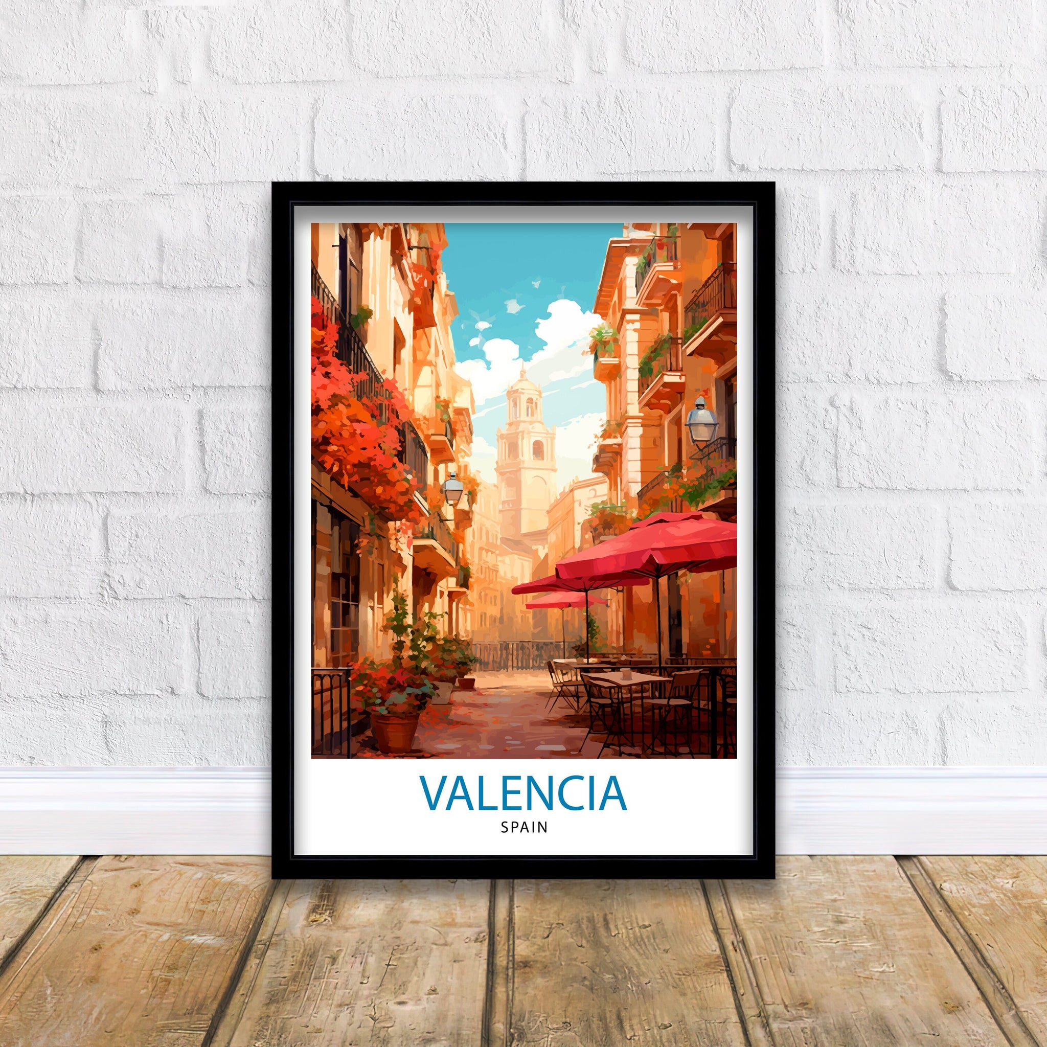 Valencia Travel Print Valencia Wall Decor Valencia Home Living Decor Valencia Spain City Print Capital City Valencia Illustration
