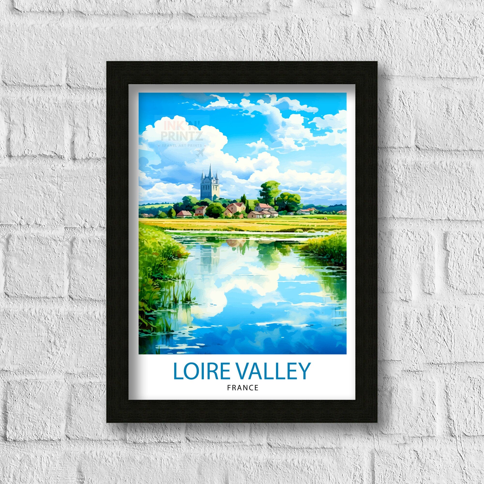 Loire Valley Travel Print Wall Decor Loire Valley Poster France Travel Prints Loire Valley Art Print Loire Valley Illustration Loire Valley