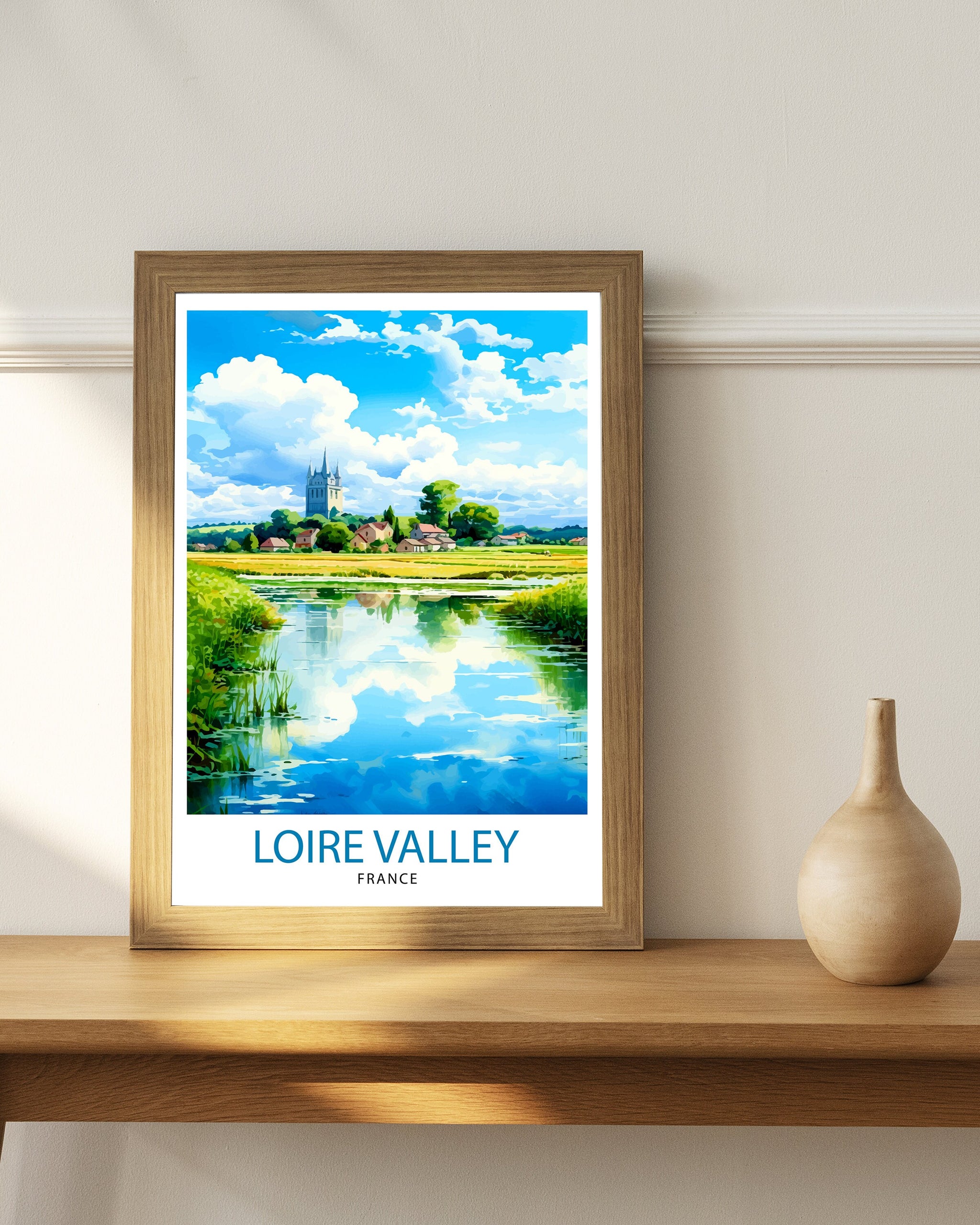 Loire Valley Travel Print Wall Decor Loire Valley Poster France Travel Prints Loire Valley Art Print Loire Valley Illustration Loire Valley