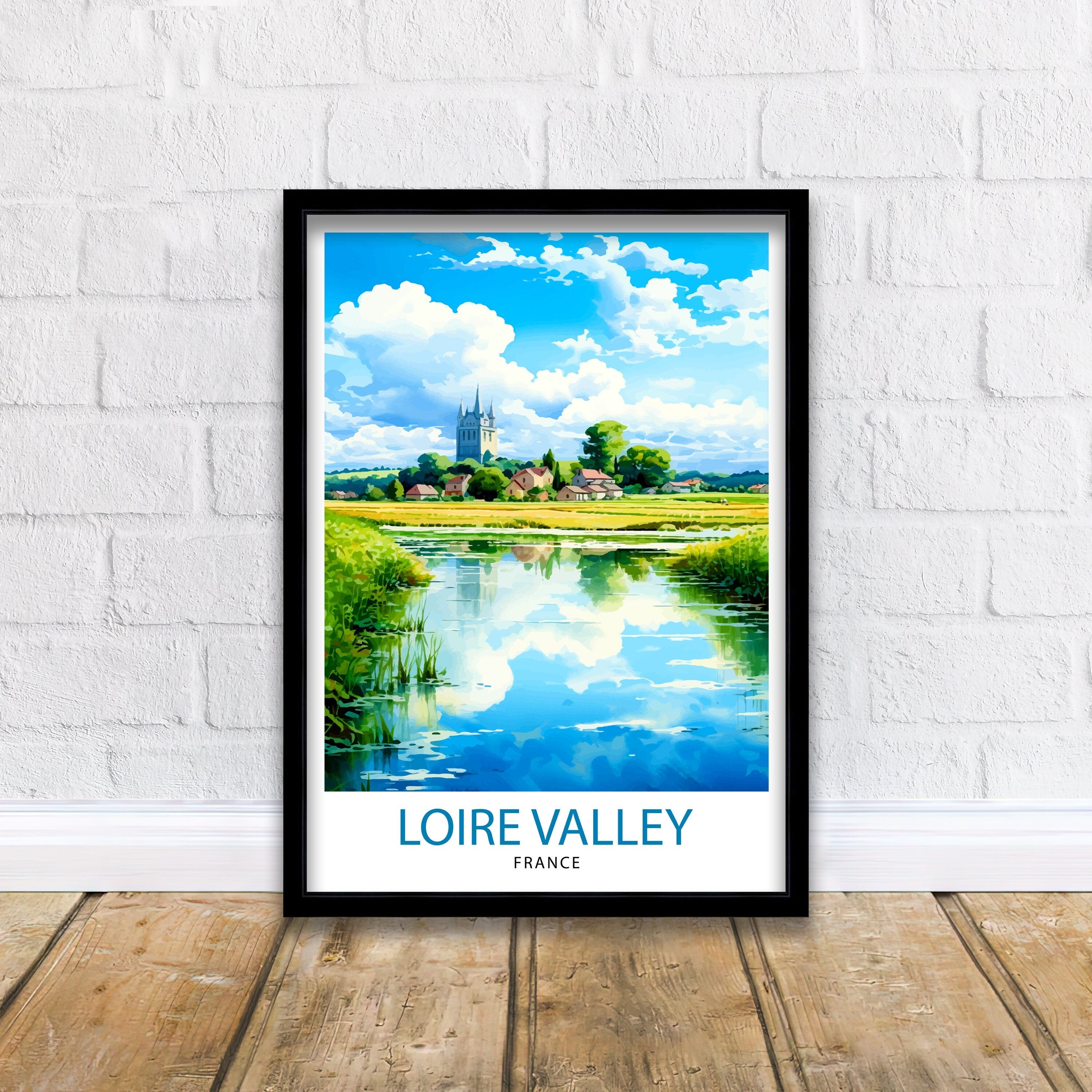 Loire Valley Travel Print Wall Decor Loire Valley Poster France Travel Prints Loire Valley Art Print Loire Valley Illustration Loire Valley