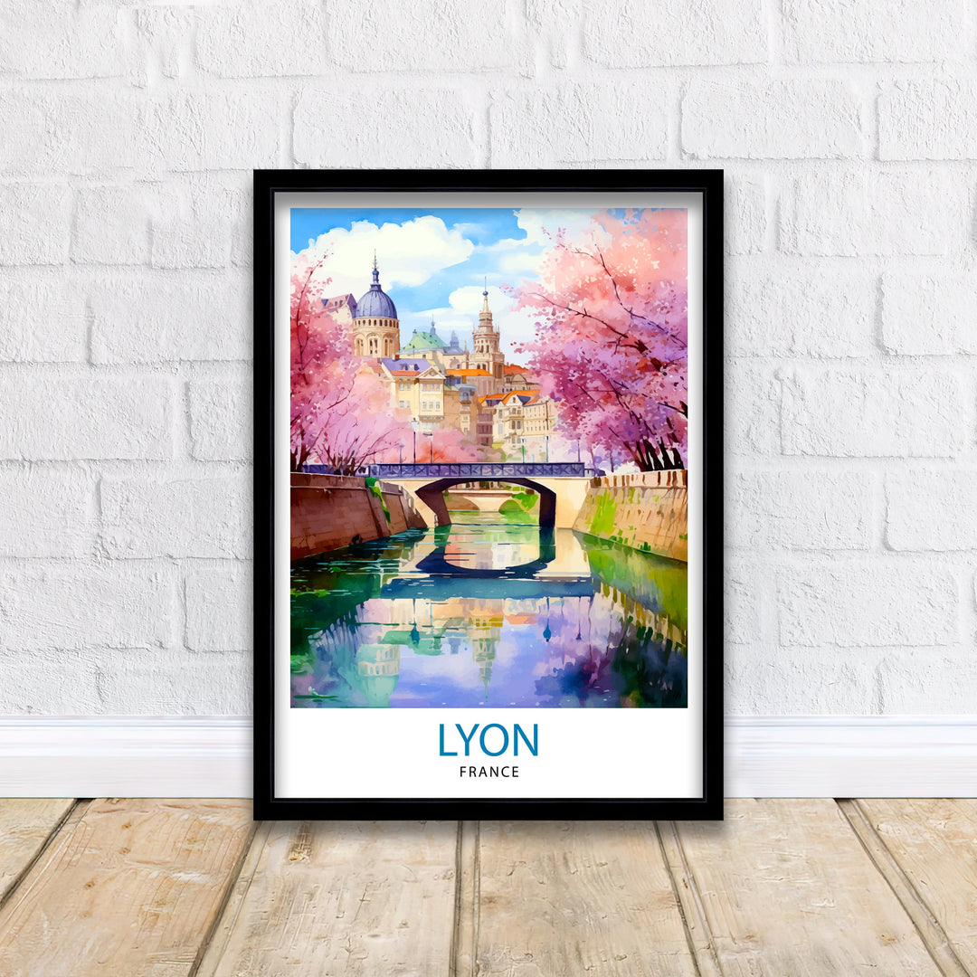 Lyon France Travel Poster Lyon