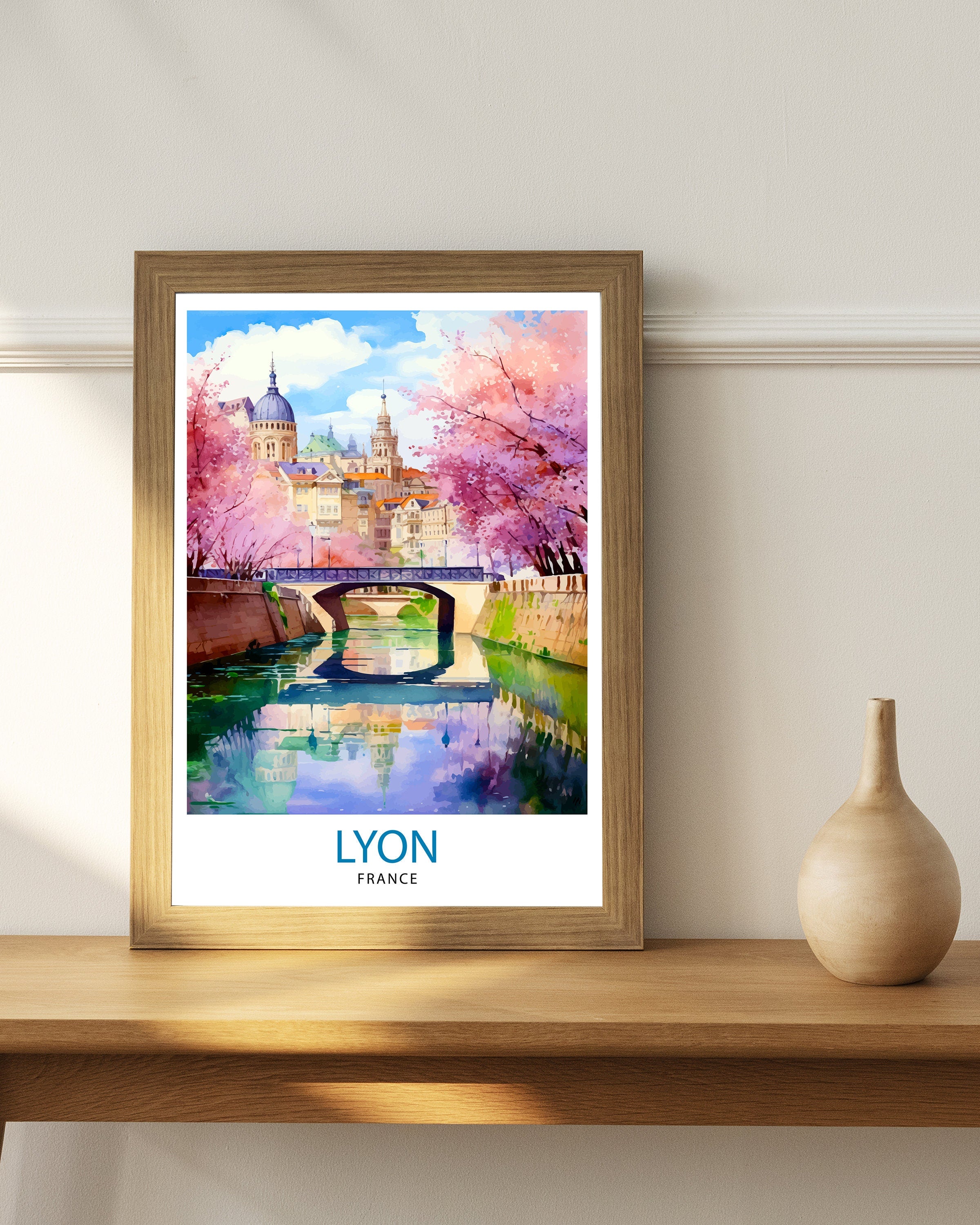 Lyon France Travel Print Lyon Wall Decor Lyon Poster France Travel Prints Lyon Art Print Lyon Illustration Lyon Wall Art - France Print