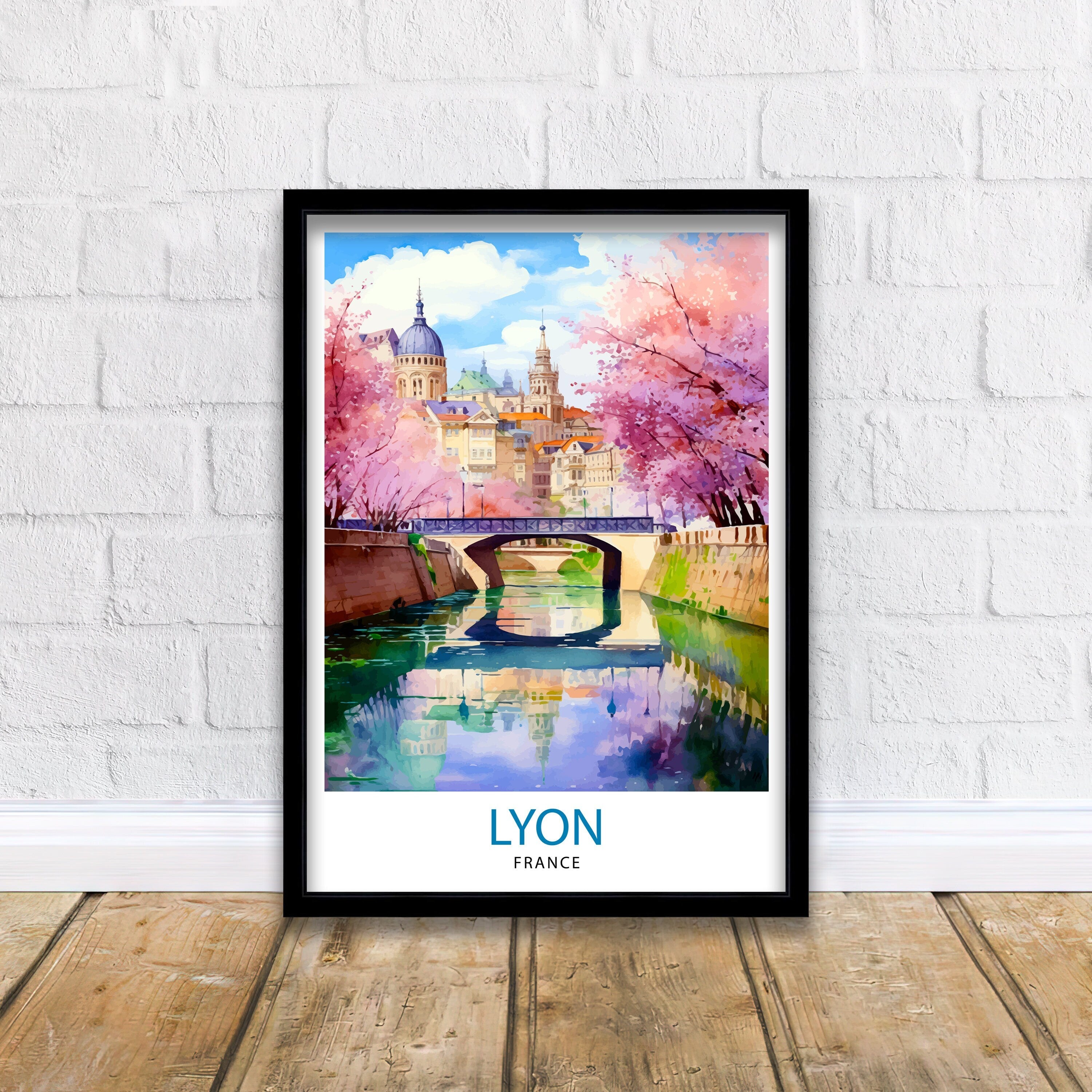 Lyon France Travel Print Lyon Wall Decor Lyon Poster France Travel Prints Lyon Art Print Lyon Illustration Lyon Wall Art - France Print