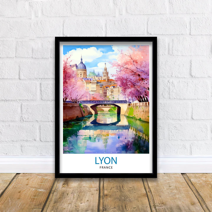 Lyon France Travel Poster Lyon