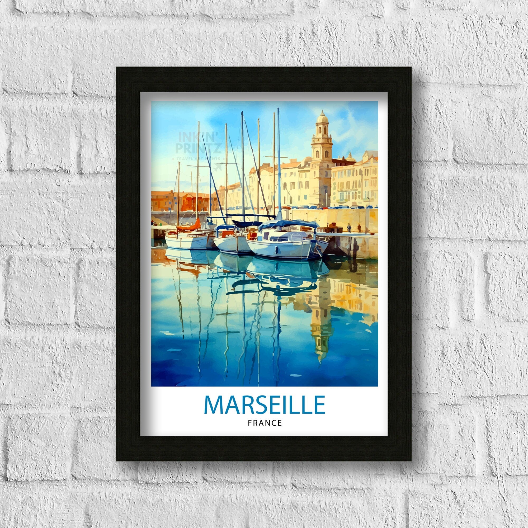 Marseille France Travel Print Marseille Wall Decor Marseille Poster France Travel Prints Marseille Art Print Marseille Illustration