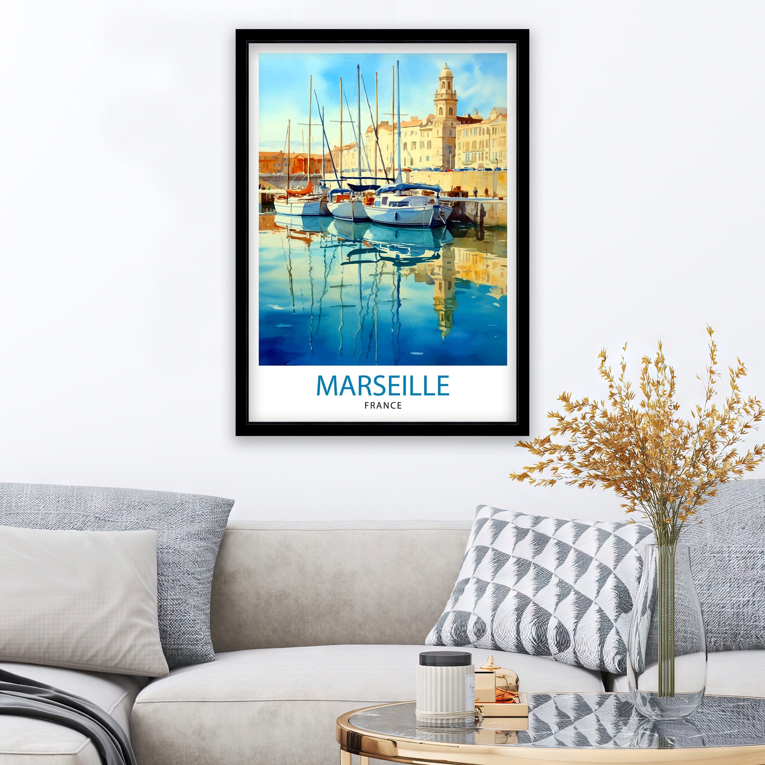 Marseille France Travel Print Marseille Wall Decor Marseille Poster France Travel Prints Marseille Art Print Marseille Illustration