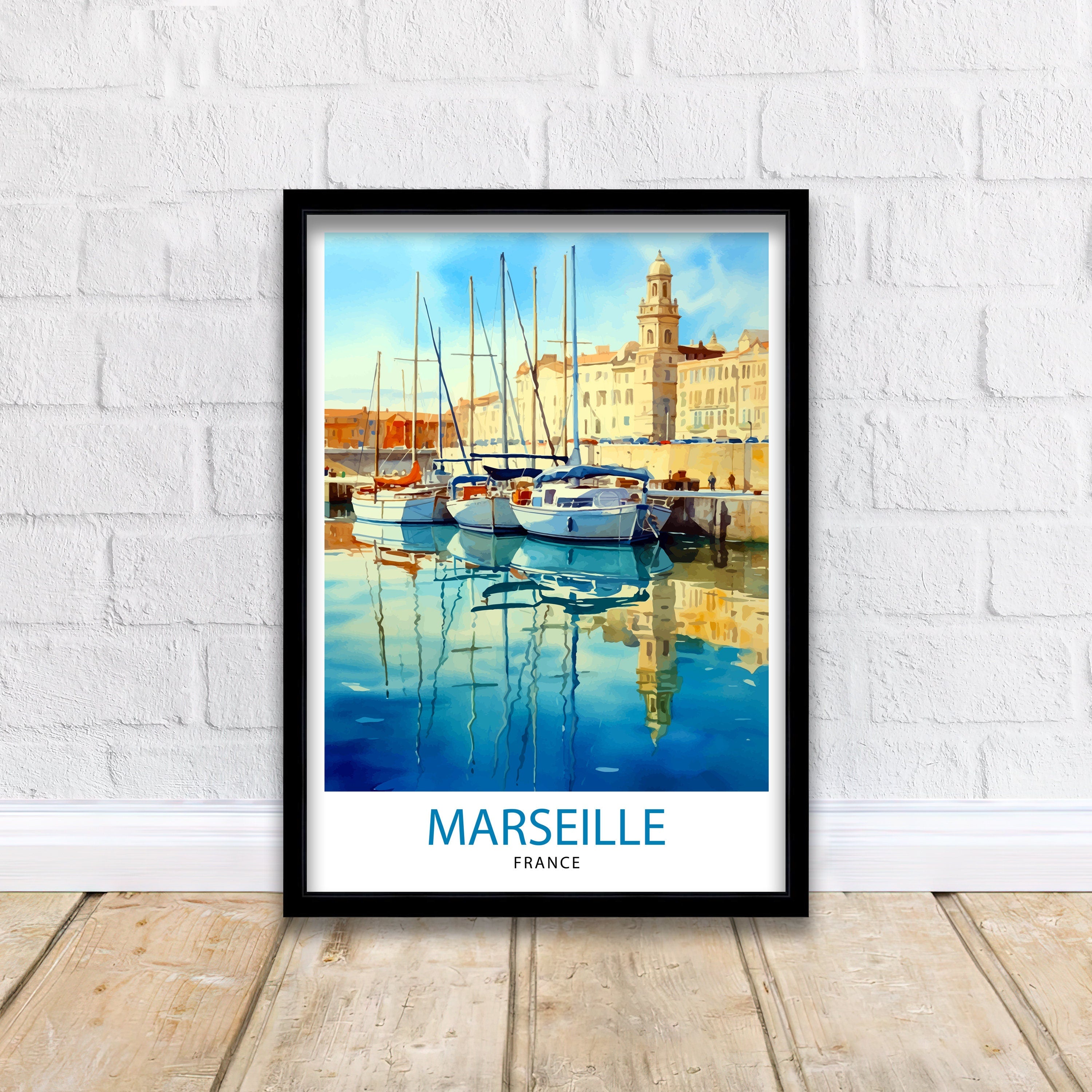 Marseille France Travel Print Marseille Wall Decor Marseille Poster France Travel Prints Marseille Art Print Marseille Illustration