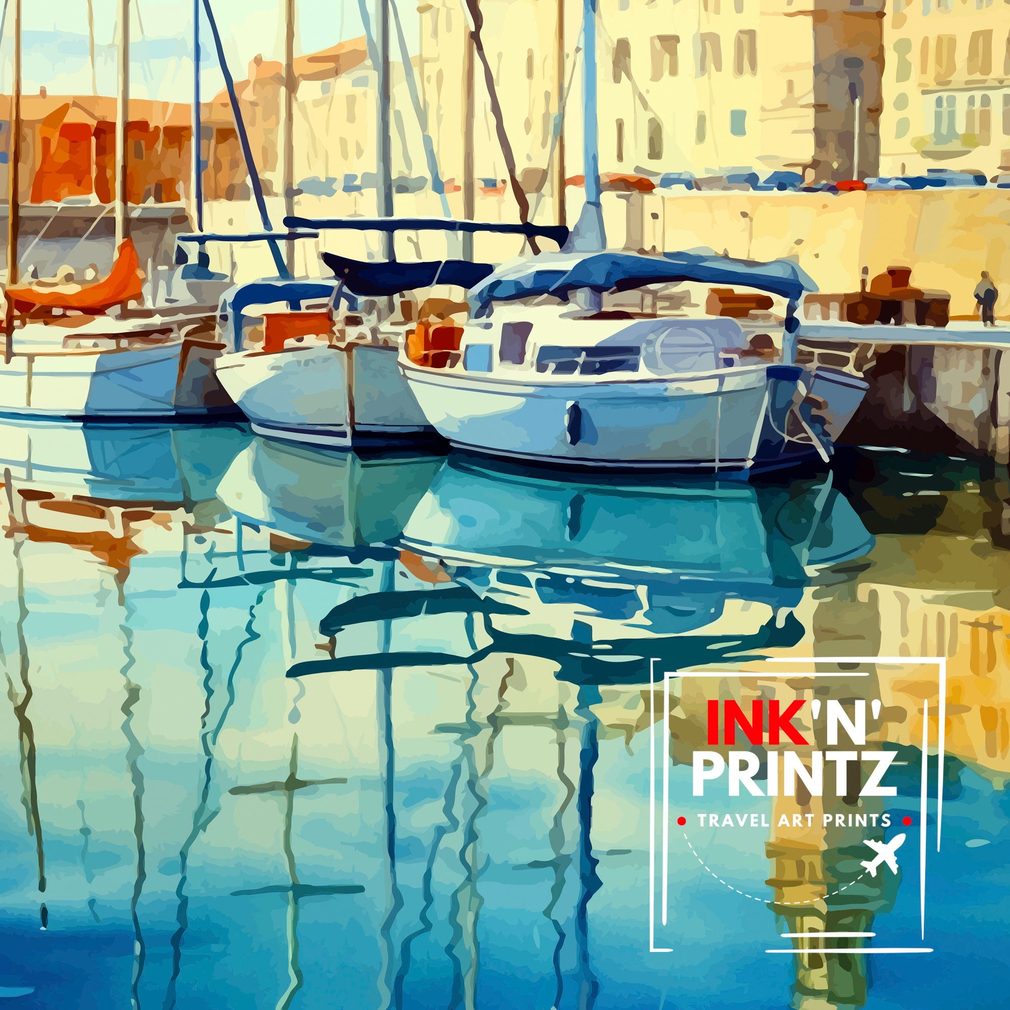 Marseille France Travel Print Marseille Wall Decor Marseille Poster France Travel Prints Marseille Art Print Marseille Illustration